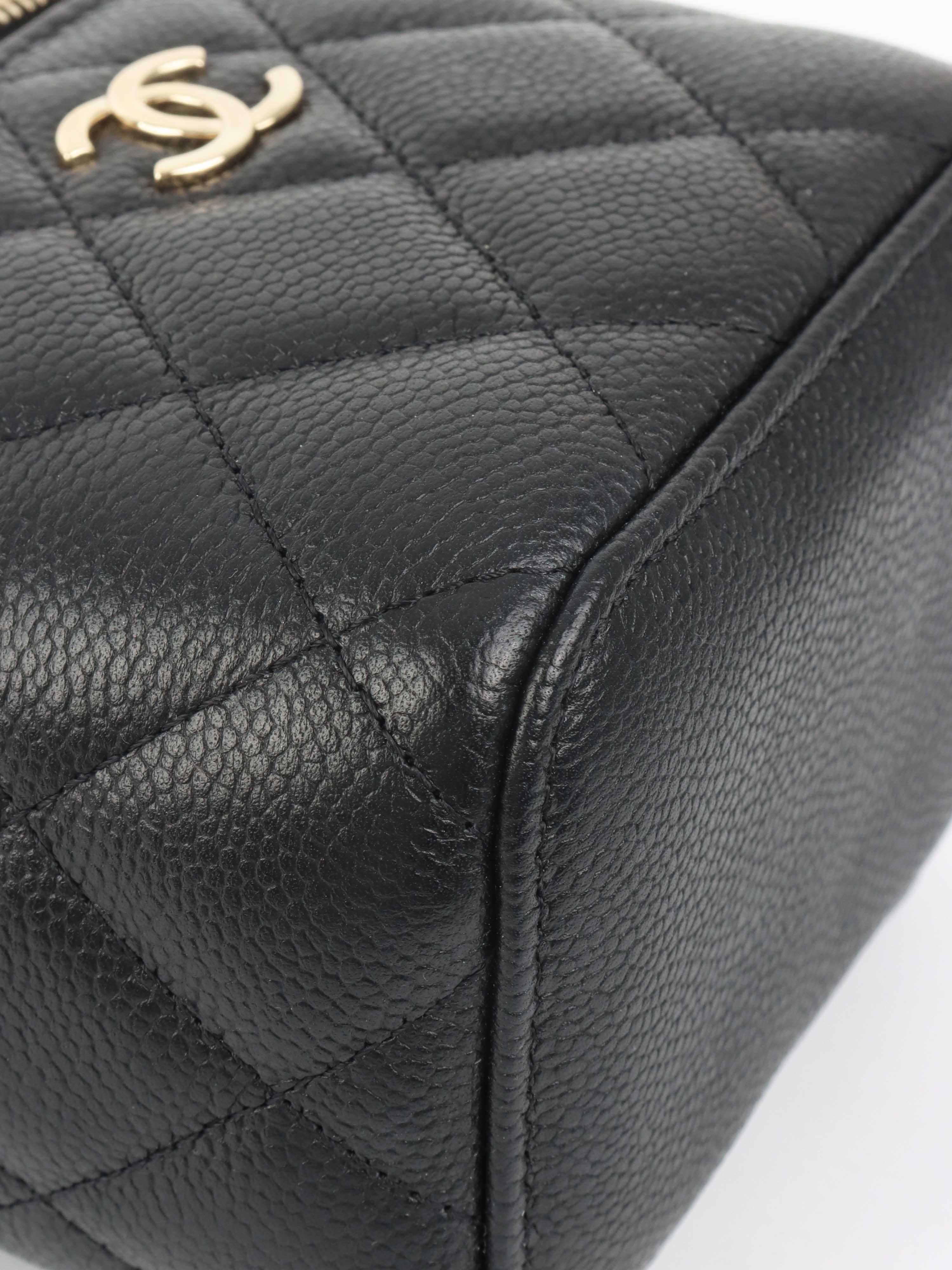 Chanel Black Caviar Leather Mini Vanity Bag - Luxury Crossbody Purse for Women, Perfect for Parties & Evening Events