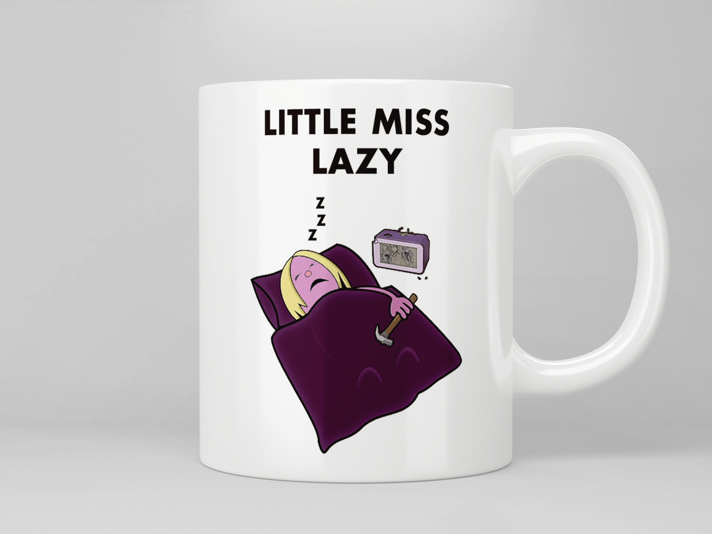Little Miss Lazy Coffee Mug - Funny Novelty Ceramic Cup for Tea & Coffee Lovers - Perfect Gift for Office, Home, or Relaxation Moments