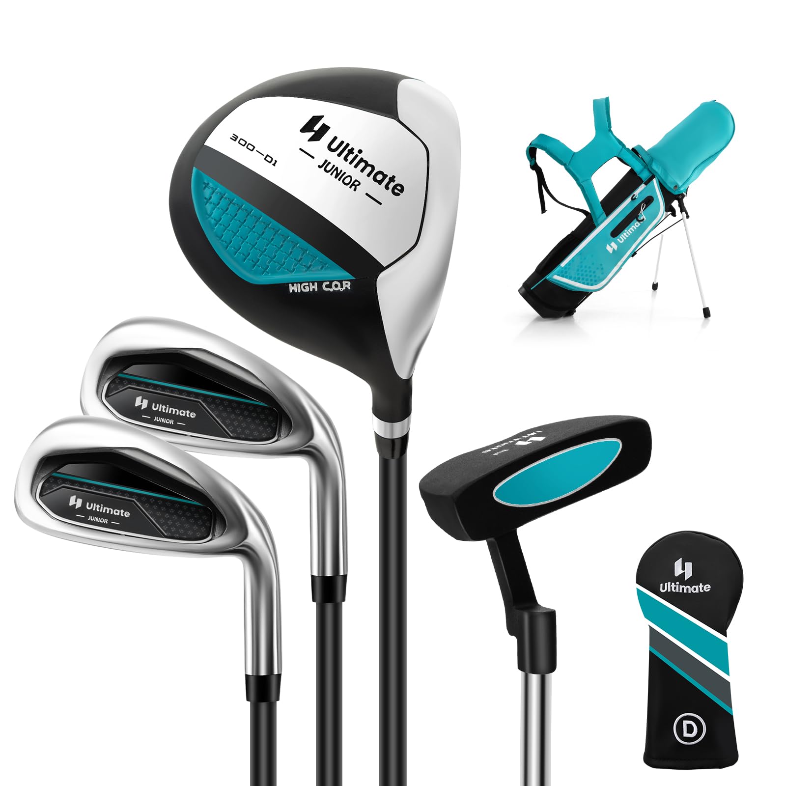 **Goplus Junior Complete Golf Club Set for Kids Ages 5-13 - Right Hand Golf Clubs with Stand Bag & Rain Hood - Perfect for Boys & Girls Learning Golf - Ideal for Practice, Training & Junior Tournaments**