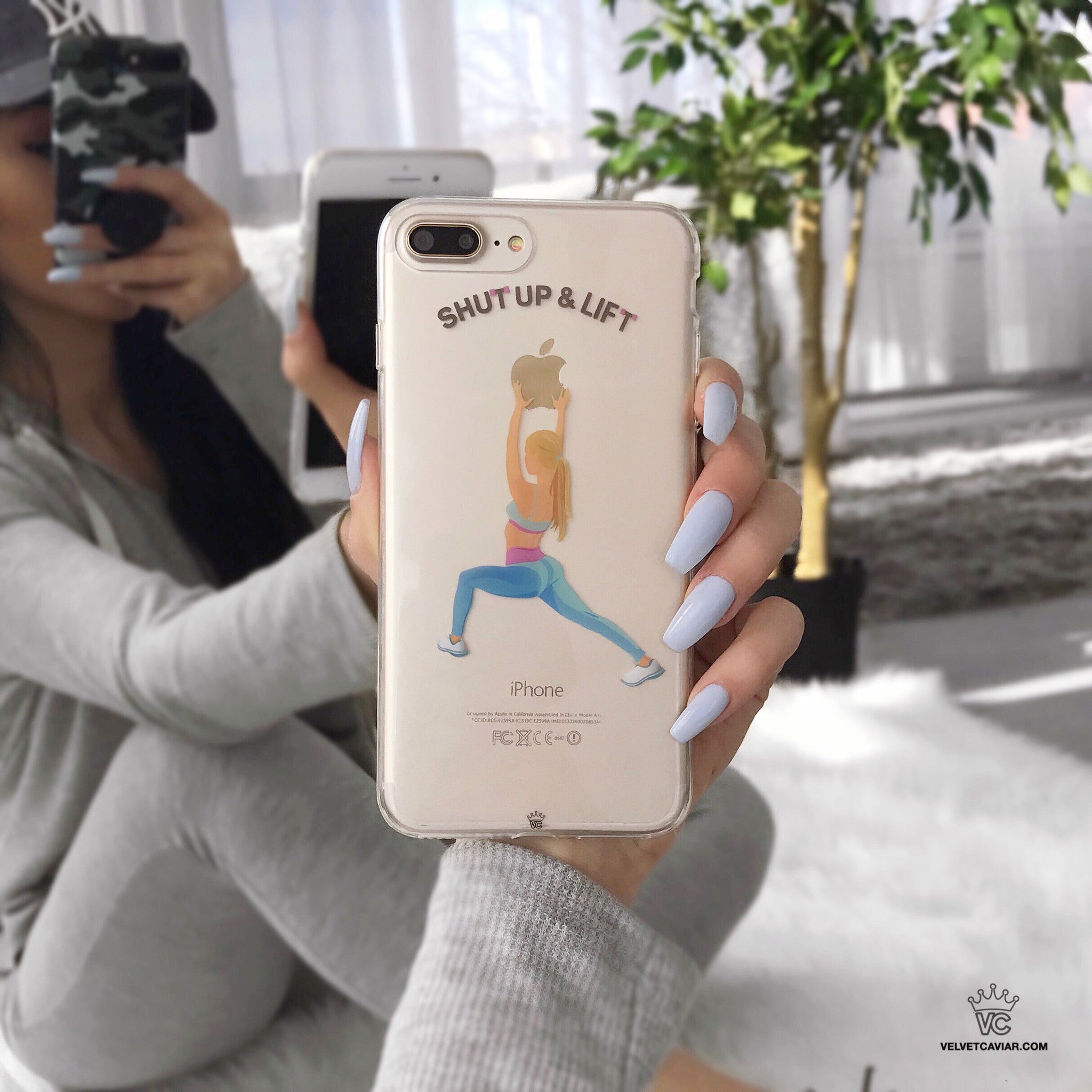 Shut Up & Lift iPhone Case for Women - Funny Gym Motivational Cover with Blonde Hair Design - Perfect for Workouts, Fitness Enthusiasts & Gym Lovers