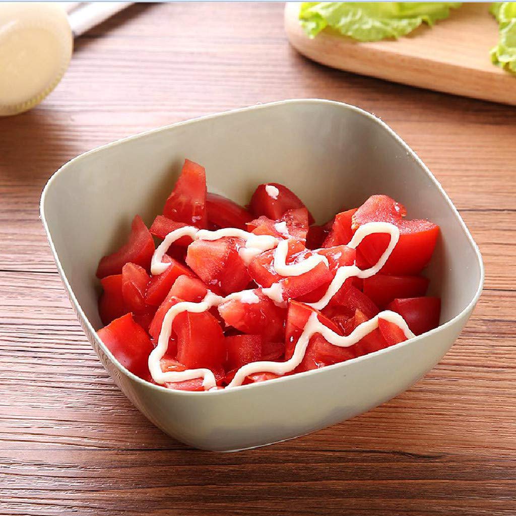 Yu2d 3-Color BPA-Free Plastic Square Serving Bowls - Food Grade Dish for Fruit, Snacks, Candy & Salad - Perfect for Picnics, Parties & Home Kitchen Use (Green)