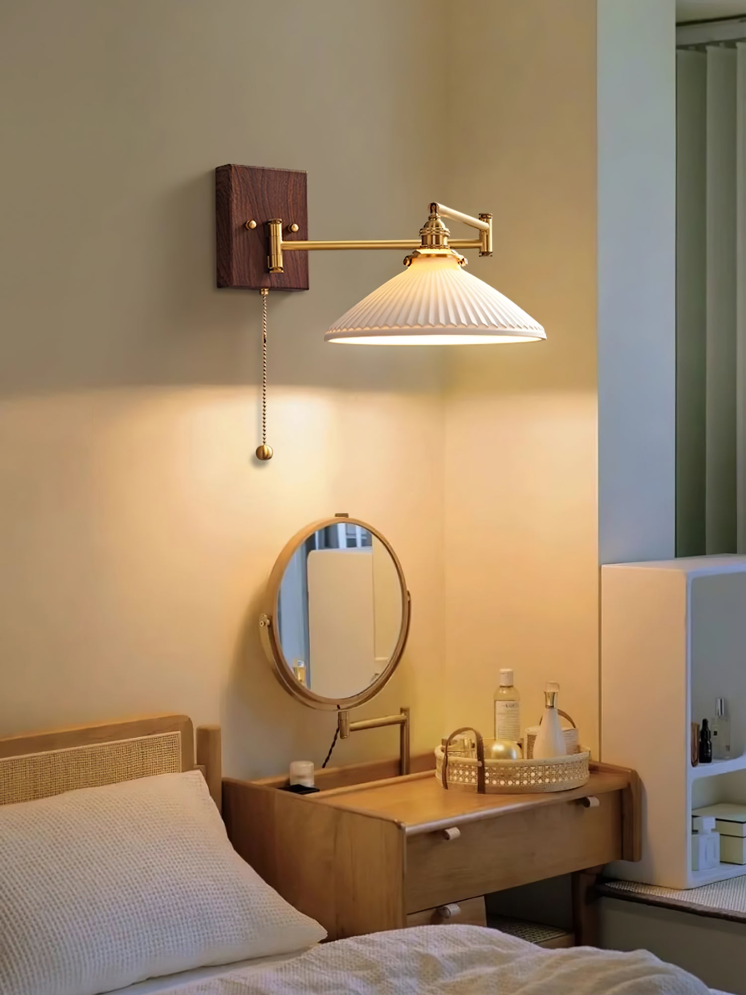 Modern Ceramic Geometric Wall Lamp - Minimalist Home Decor for Living Room, Bedroom & Office - Stylish Ambient Lighting for Indoor Spaces