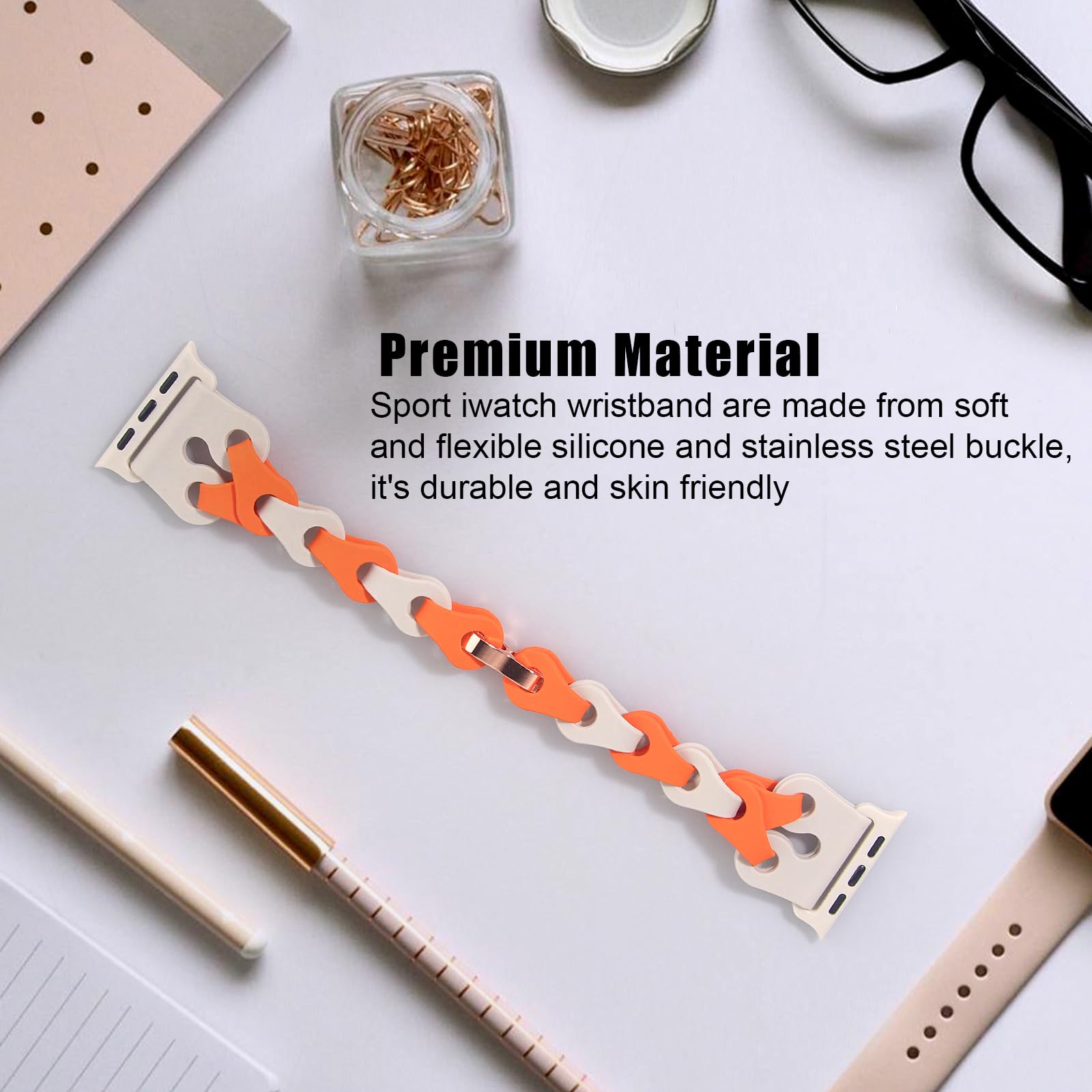 XMUXI Apple Watch Bands 38-42mm - Silicone Sport Strap for Series 10/9/8/7/6/5/4/3/SE - Women's Fitness Accessory