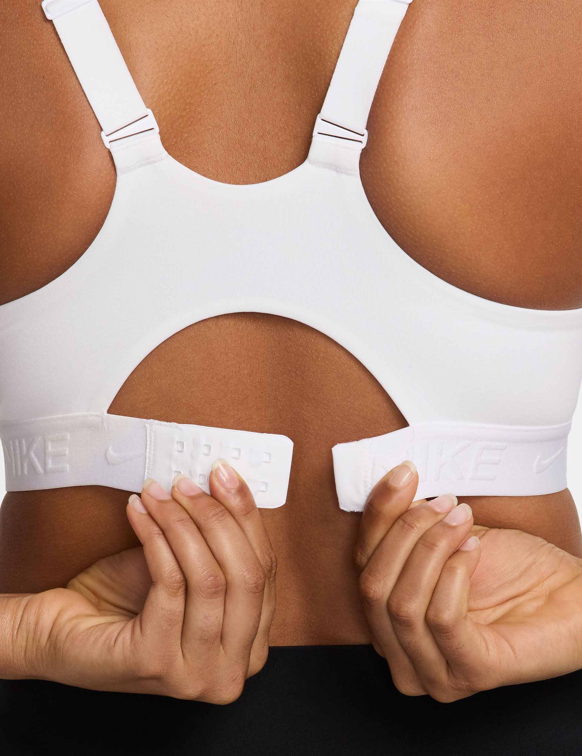 Indy High Support Sports Bra for Women - Breathable & Comfortable Workout Top in White/Stone Mauve - Perfect for Running, Yoga & Gym