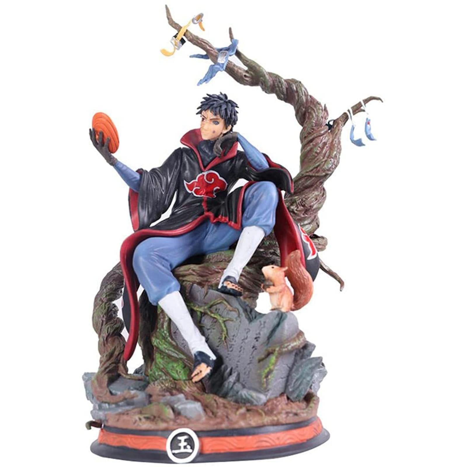 Naruto Akatsuki Tobi 31cm Anime Figure - Sitting Pose Character Statue with Display Case | Perfect for Anime Fans, Collectors & Home/Office Decoration | 12.6 Inch Action Figure for Scenes & Displays
