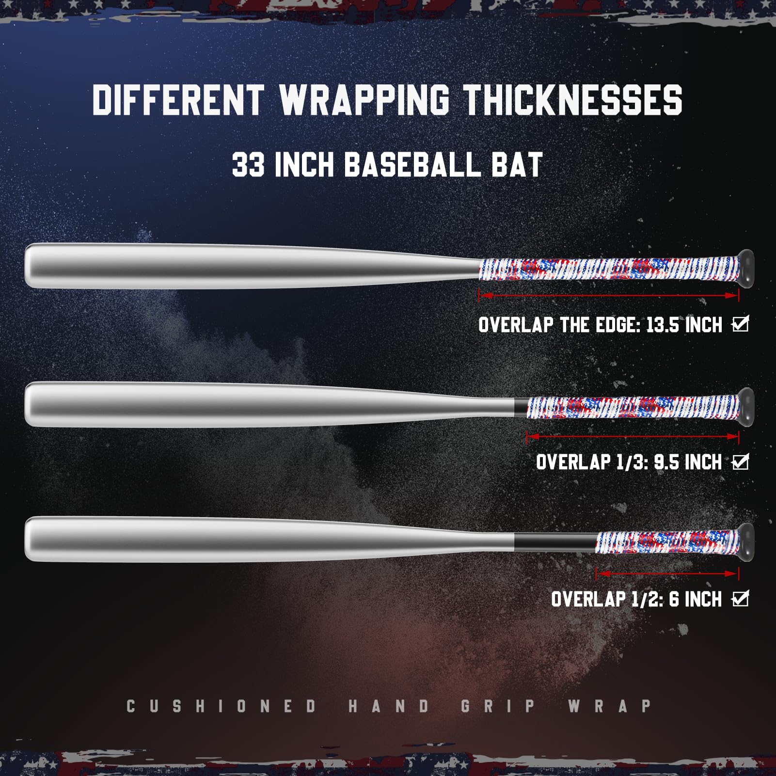 Gonex Pro Feel Baseball Bat Grip Tape - 1.1mm Thick, 40.16'' Full Adhesive Back for Baseball & Softball (1 or 2 Pack) - Improve Bat Control & Comfort for Training & Games