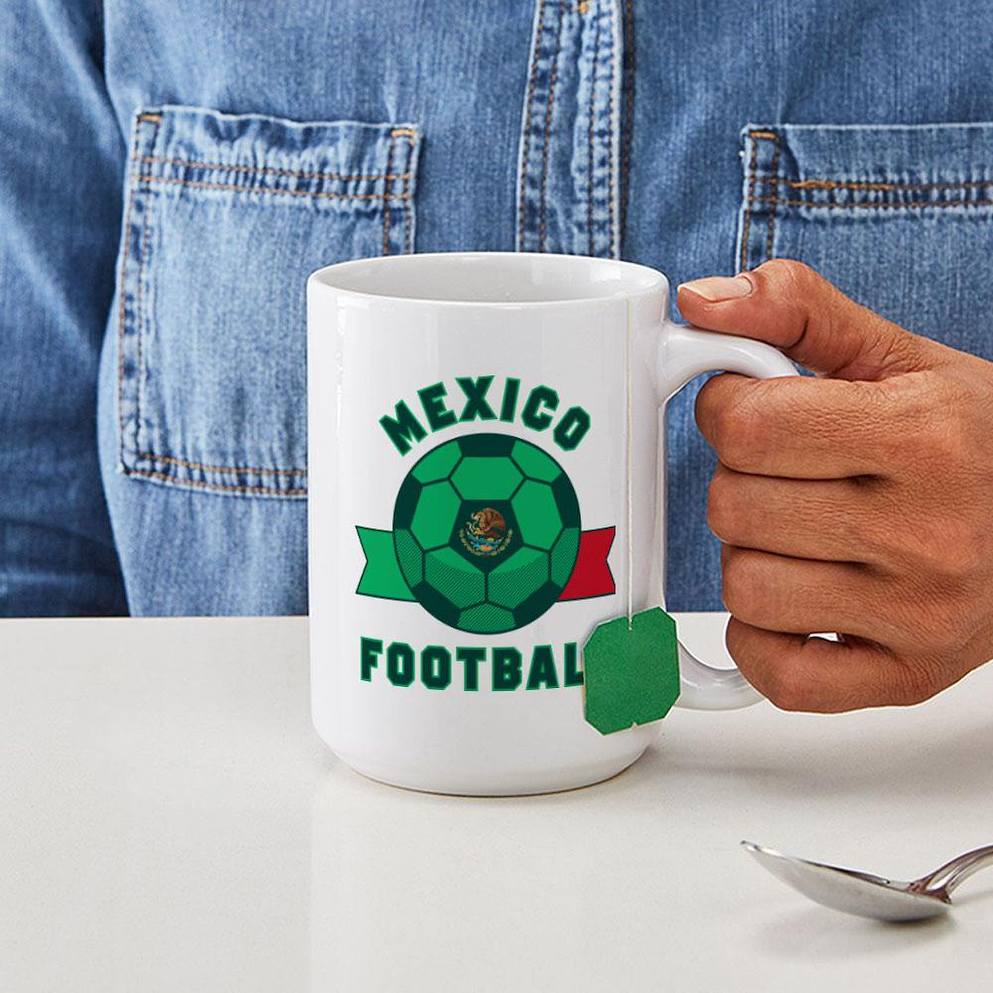 Mexico Soccer Team 15 oz Ceramic Coffee Mug - 444ml Insulated Travel Mug for Hot & Cold Drinks - Perfect for Home, Office, Gifts & Game Day Parties