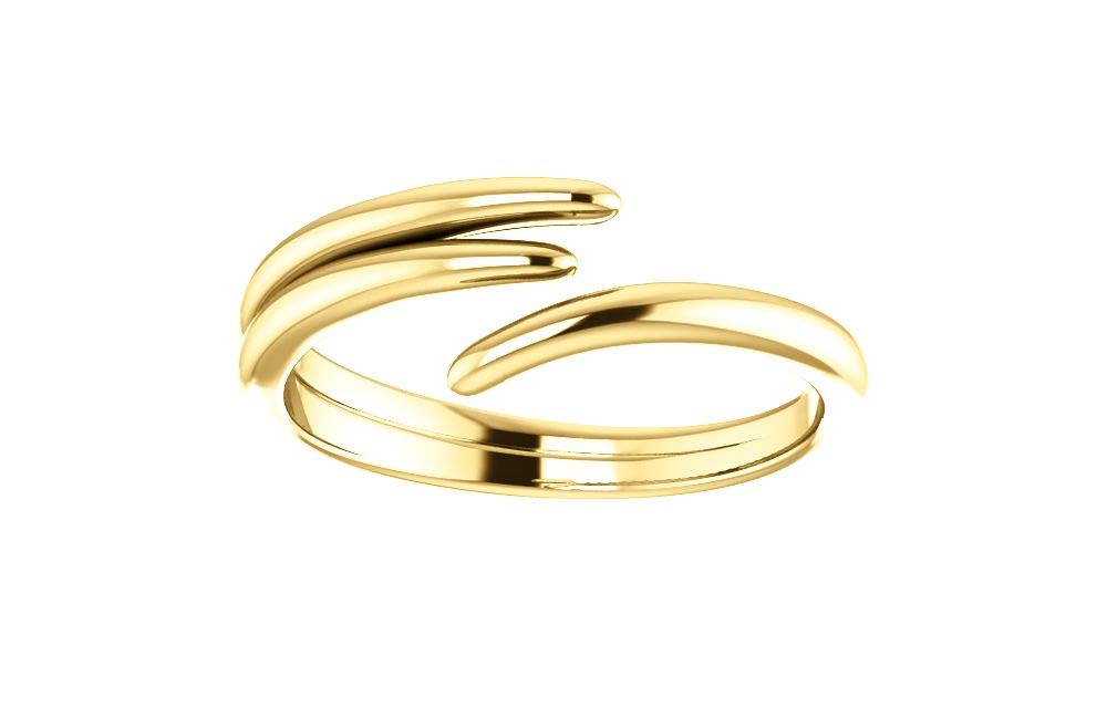 14K Yellow Gold Bypass Ring for Women - Elegant Stackable Wedding Band, Anniversary Gift Jewelry - Perfect for Everyday Wear, Date Nights & Special Occasions