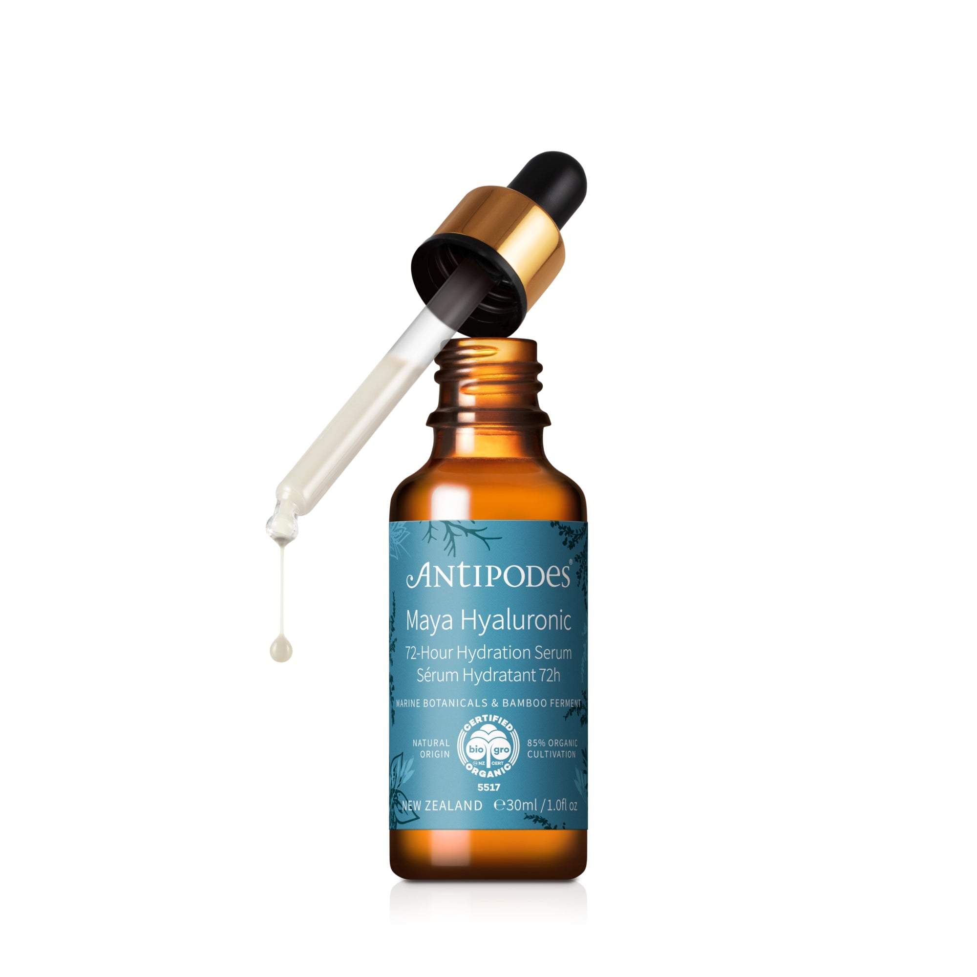 Antipodes Maya Hyaluronic 72-Hour Hydration Serum - Deep Moisturizing Face Serum for Dry Skin, Anti-Aging & Wrinkles - Perfect for Nighttime Skincare Routine & Daily Hydration Boost