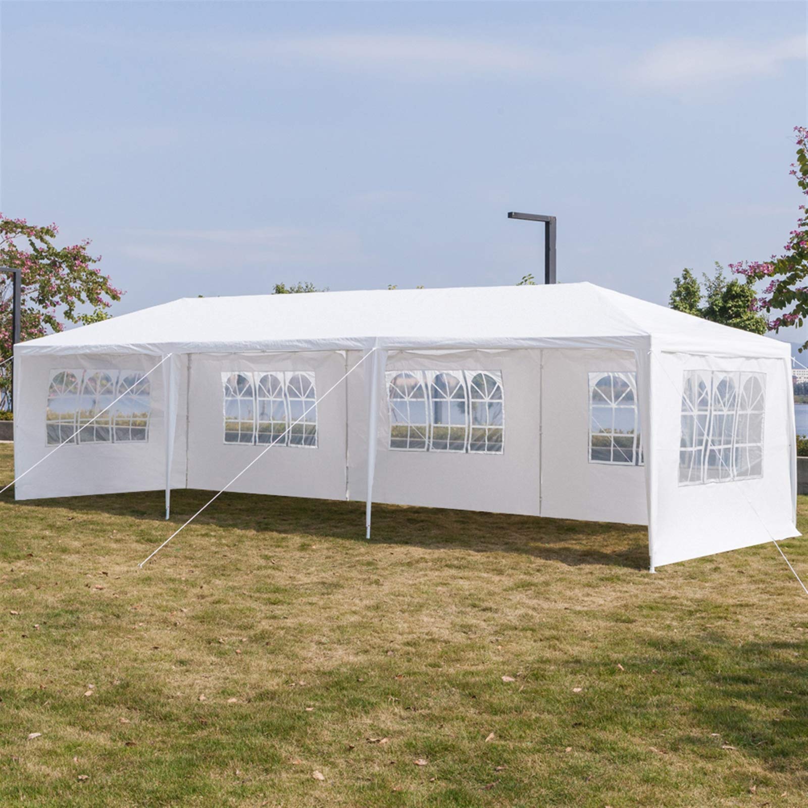 10'x30' Waterproof Outdoor Gazebo Canopy Tent with Removable Side Walls & Spiral Tubes - Perfect for Weddings, Parties, Camping, Market Stalls & Commercial Events