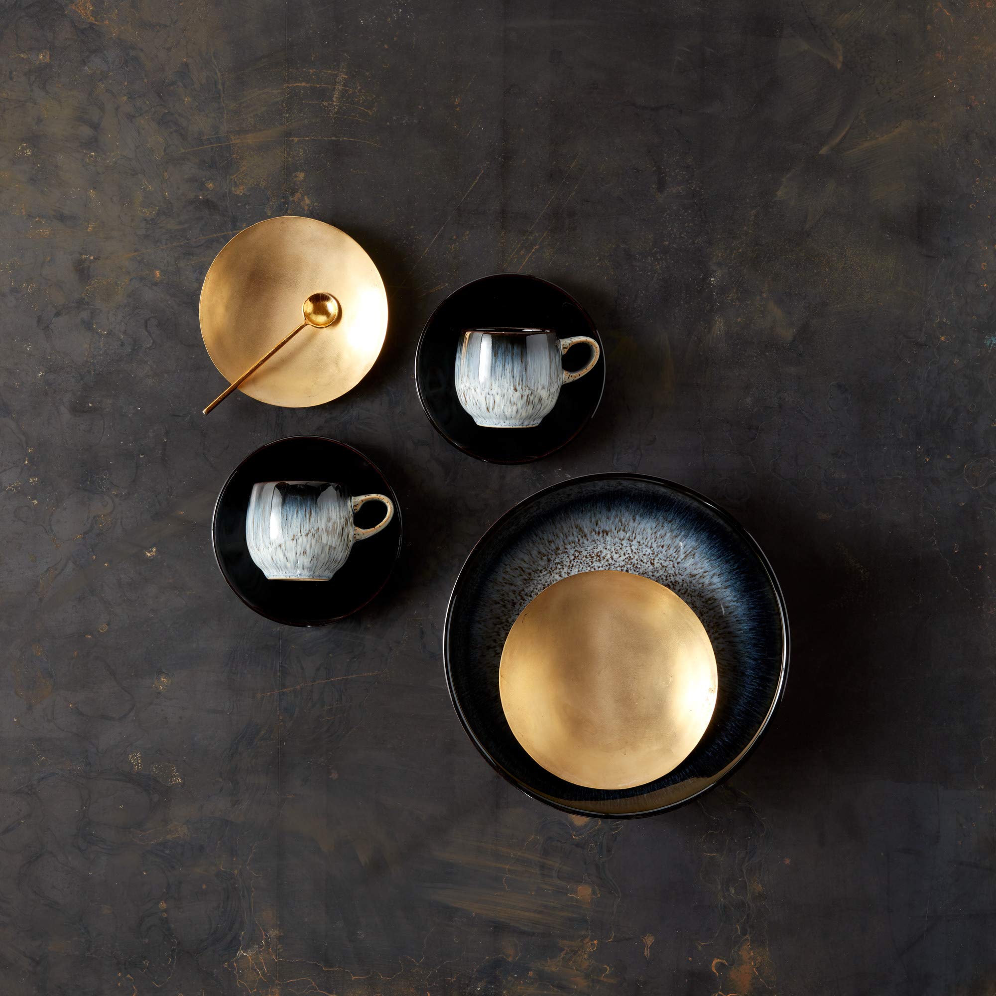 Denby Halo 4-Piece Pasta Bowl Set - Stoneware Dinnerware for Italian Cuisine | Perfect for Spaghetti, Lasagna & Family Dining