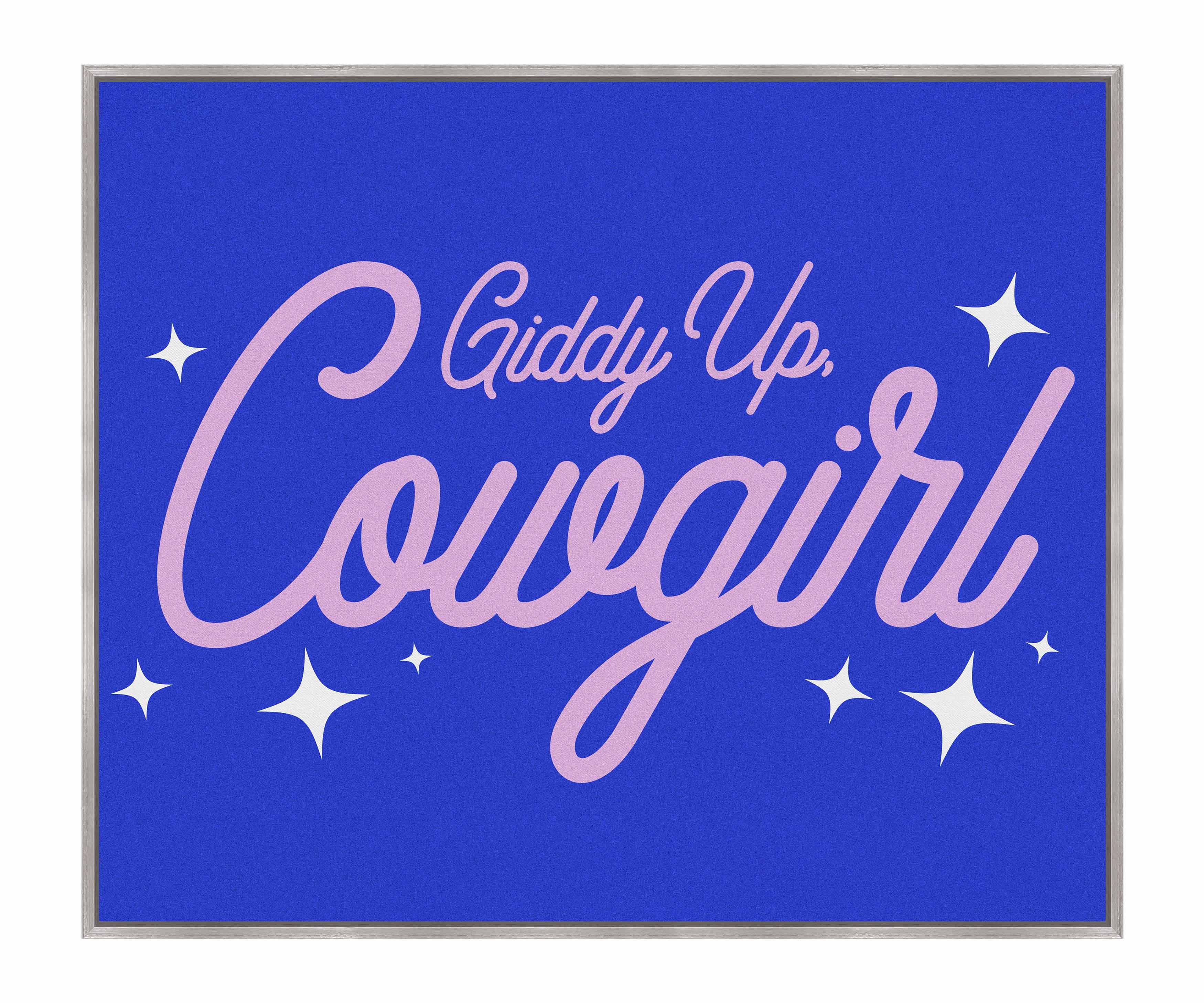Giddy Up Cowgirl B Gallery Wrapped Canvas - Western Wall Art Decor for Living Room, Bedroom & Office