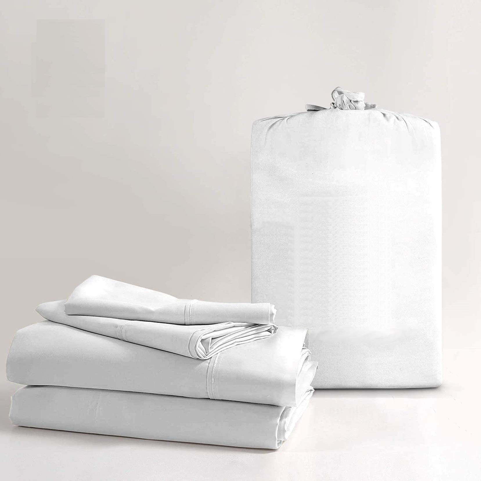 100% Organic Cotton Sheets King Size - 4 PC Set, 1000-Thread-Count Luxury Sateen Weave, Breathable & Eco-Friendly Bedding for 8