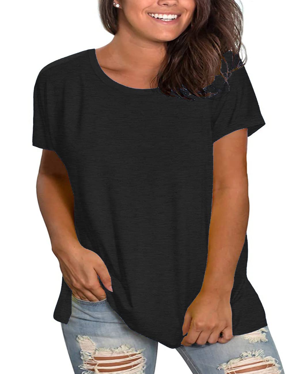 Plus Size Summer T-Shirts for Women - Short Sleeve Round Neck Casual Loose Fit Tee Top - Perfect for Beach, Vacation & Everyday Wear