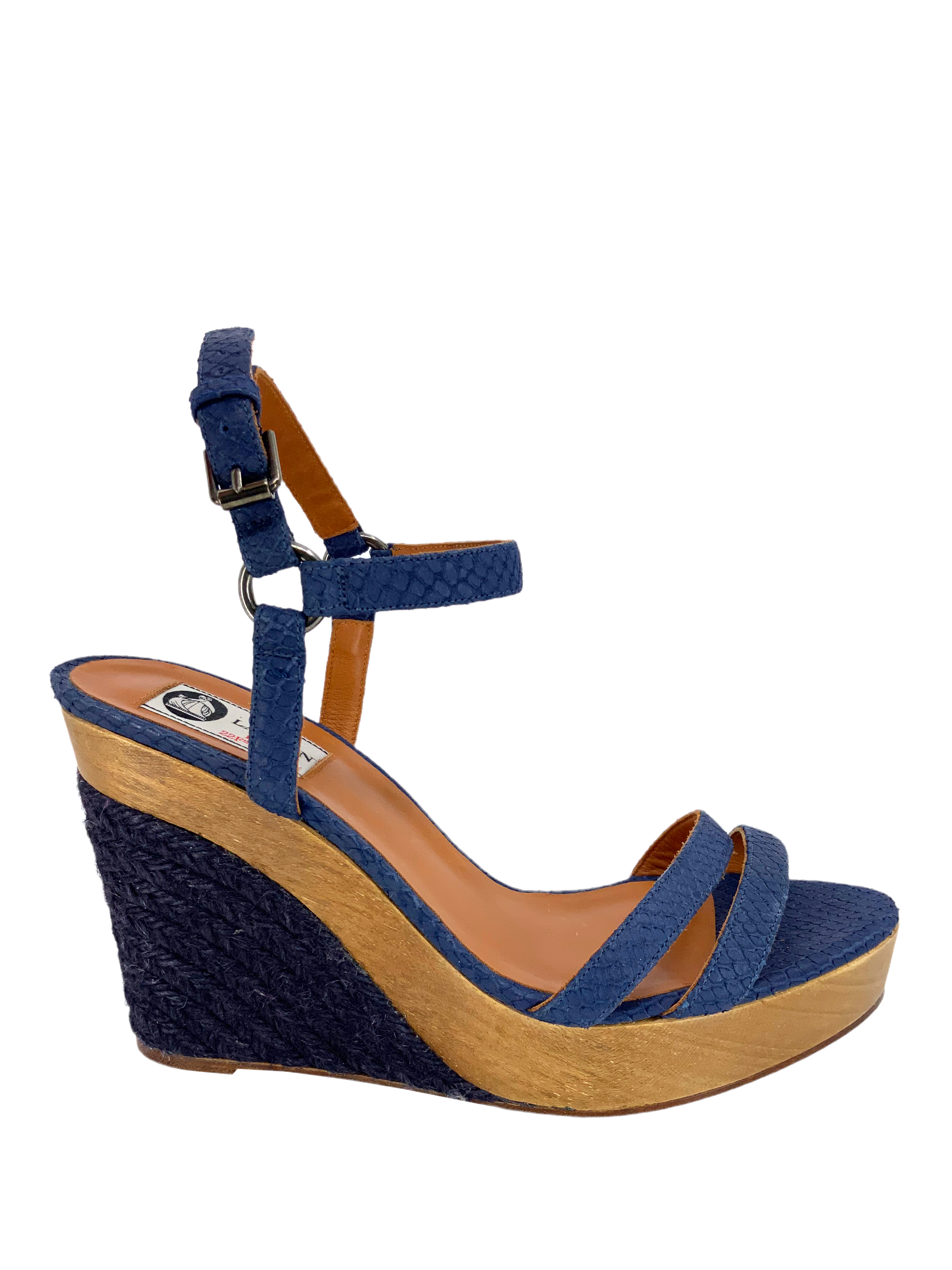 LANVIN Women's Snakeskin Print Espadrille Wedge Sandals Size 10 | Comfortable Summer Beach Shoes for Women | Perfect for Vacation, Party & Casual Wear