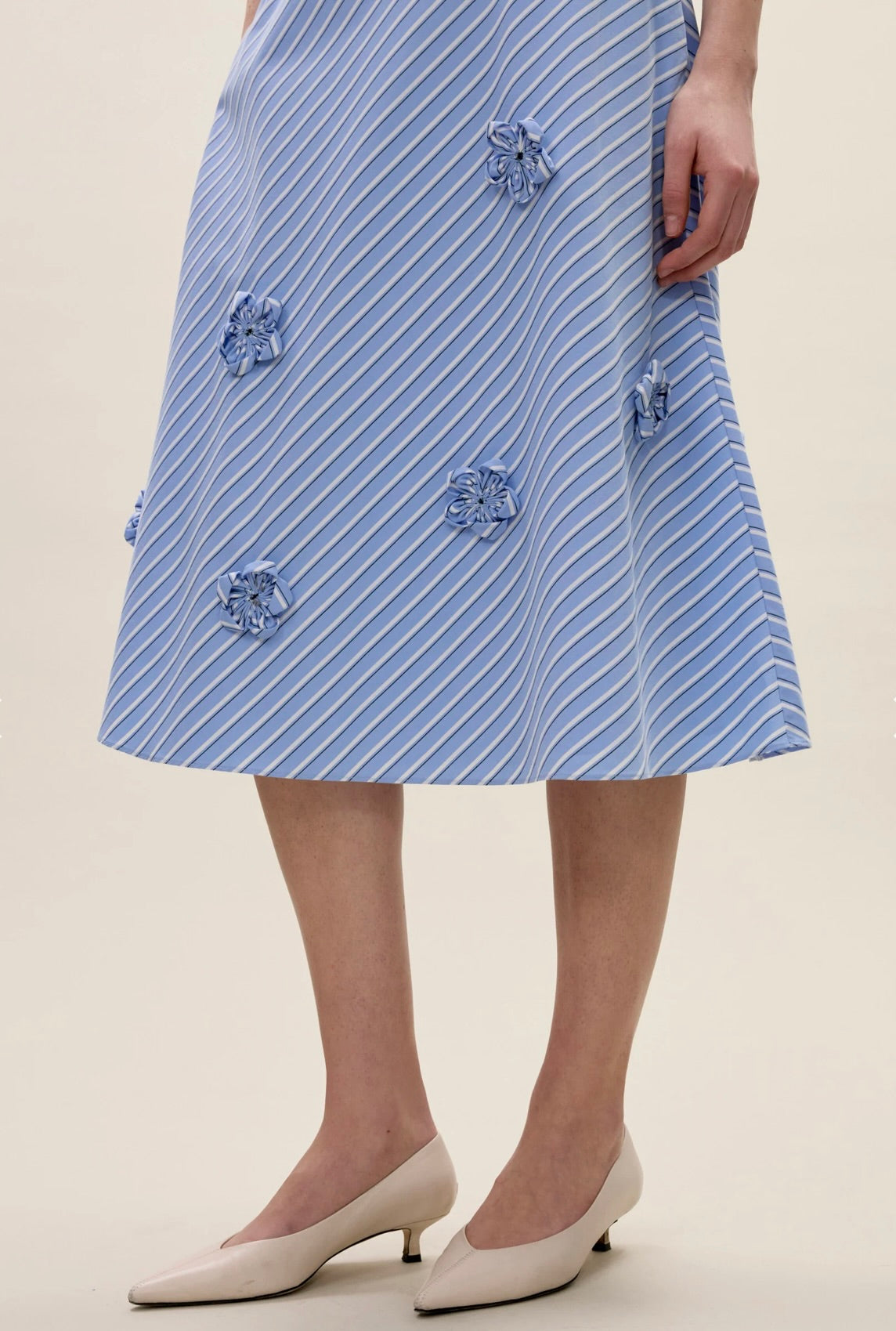 Priya Poplin Skirt for Women - Flowy A-Line Midi Skirt with Pockets | Perfect for Office Wear, Summer Outfits & Casual Occasions