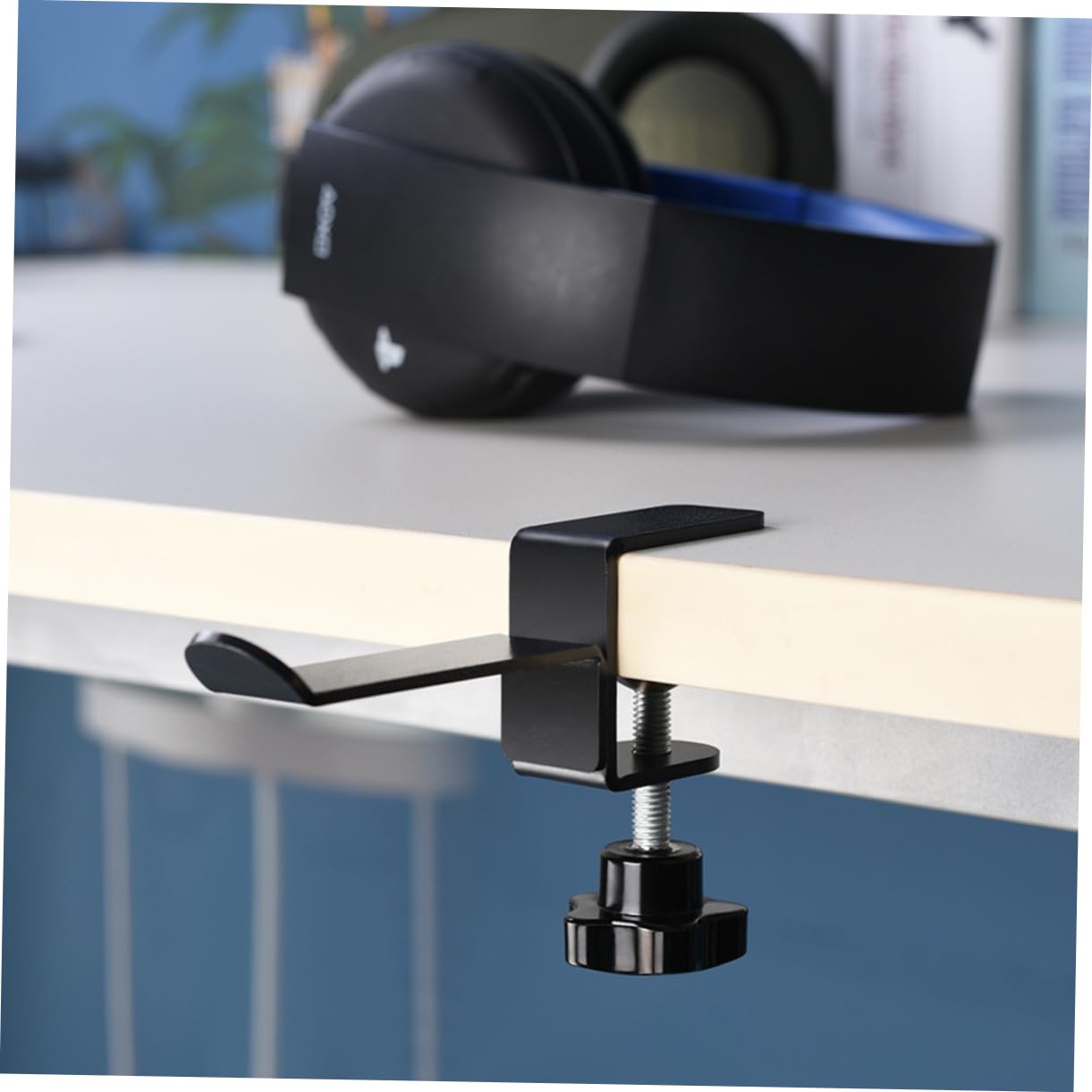 Premium Metal Headphone Stand with Screw Clip - Adjustable Headset Holder for Desk, Gaming & Office Accessories - Durable Earphone Bracket for Home & Studio Use