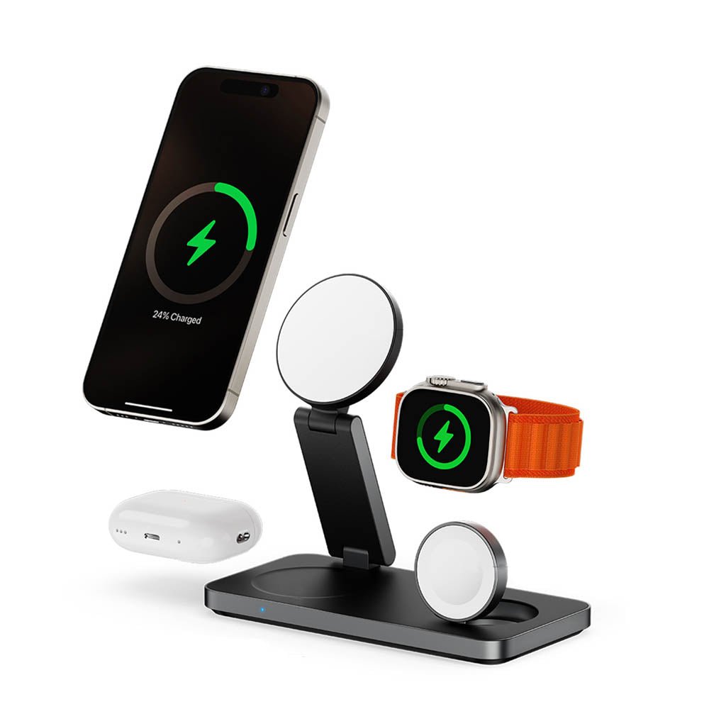 ArcFold 3-in-1 Magnetic Wireless Charger for iPhone, Apple Watch & AirPods - Fast Charging Station for Home, Office & Travel