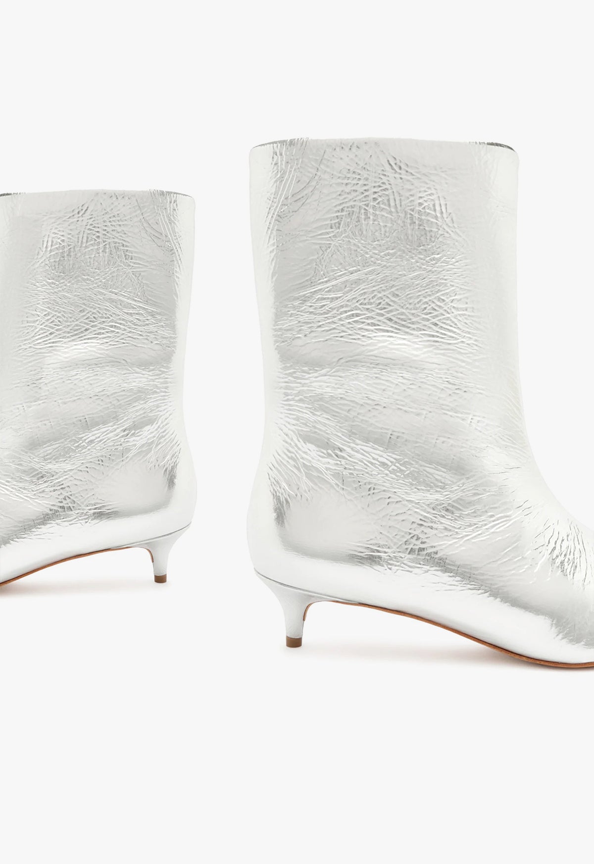 Gail Women's Smashed Metallic Ankle Booties - Stylish Chunky Heel Boots for Party, Night Out & Fall Fashion