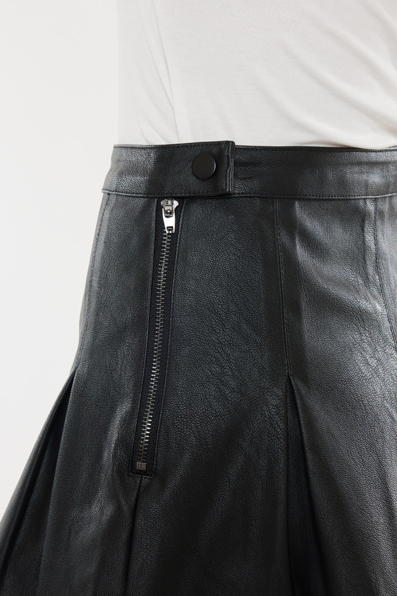 Milicent Women's Mid Rise Faux Leather Skirt - Stretchy Slim Fit Pencil Skirt for Work, Party & Night Out | Trendy High Waist Mini Skirt for Fall & Winter Fashion