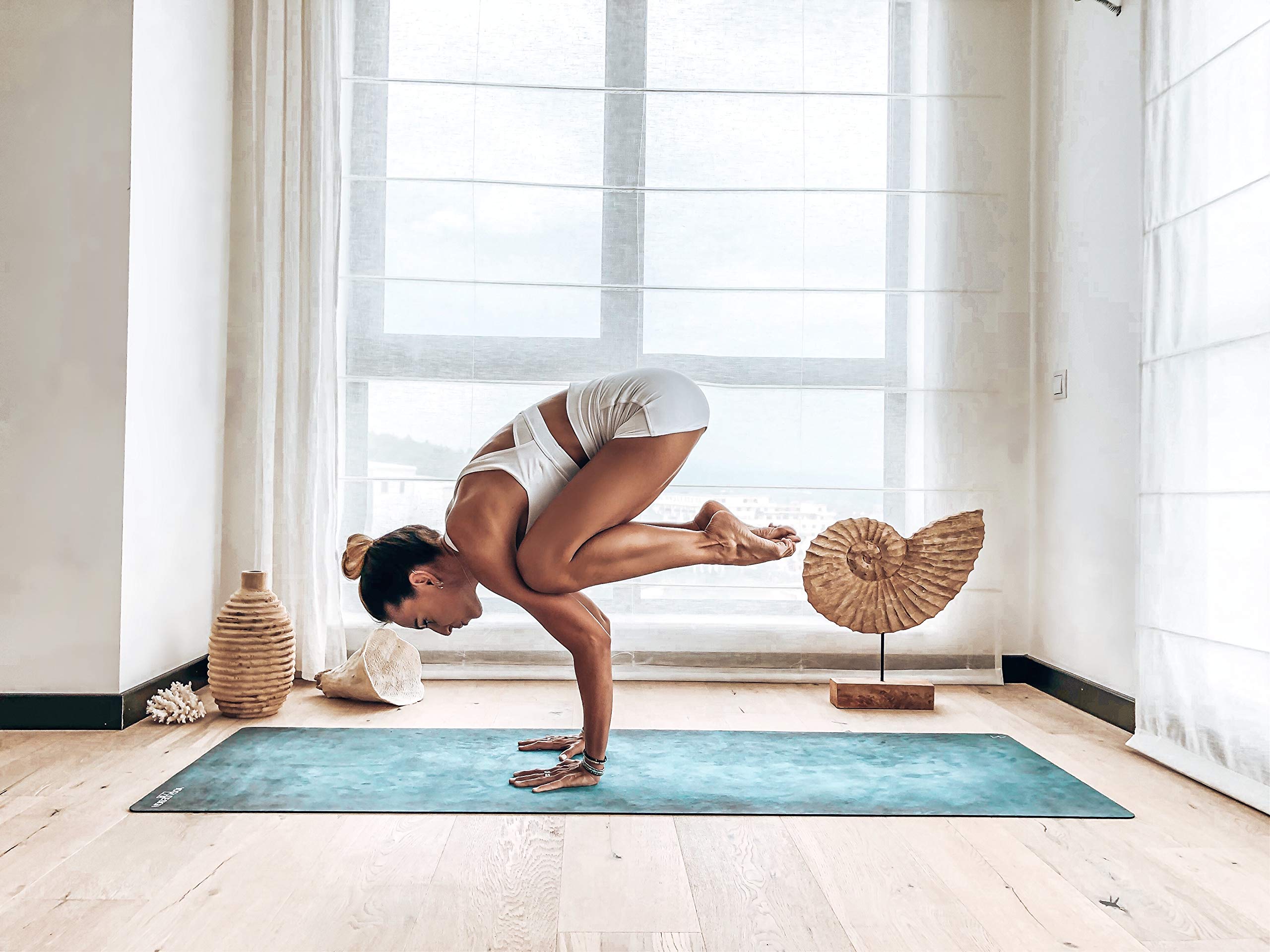 YOGA DESIGN LAB | Premium 2-in-1 Yoga Mat & Towel Combo | Eco-Friendly Luxury Mat for Hot Yoga, Power Yoga, Bikram & Ashtanga | Non-Slip Studio Quality with Carrying Strap | Perfect for Home, Gym & Yoga Studio Workouts