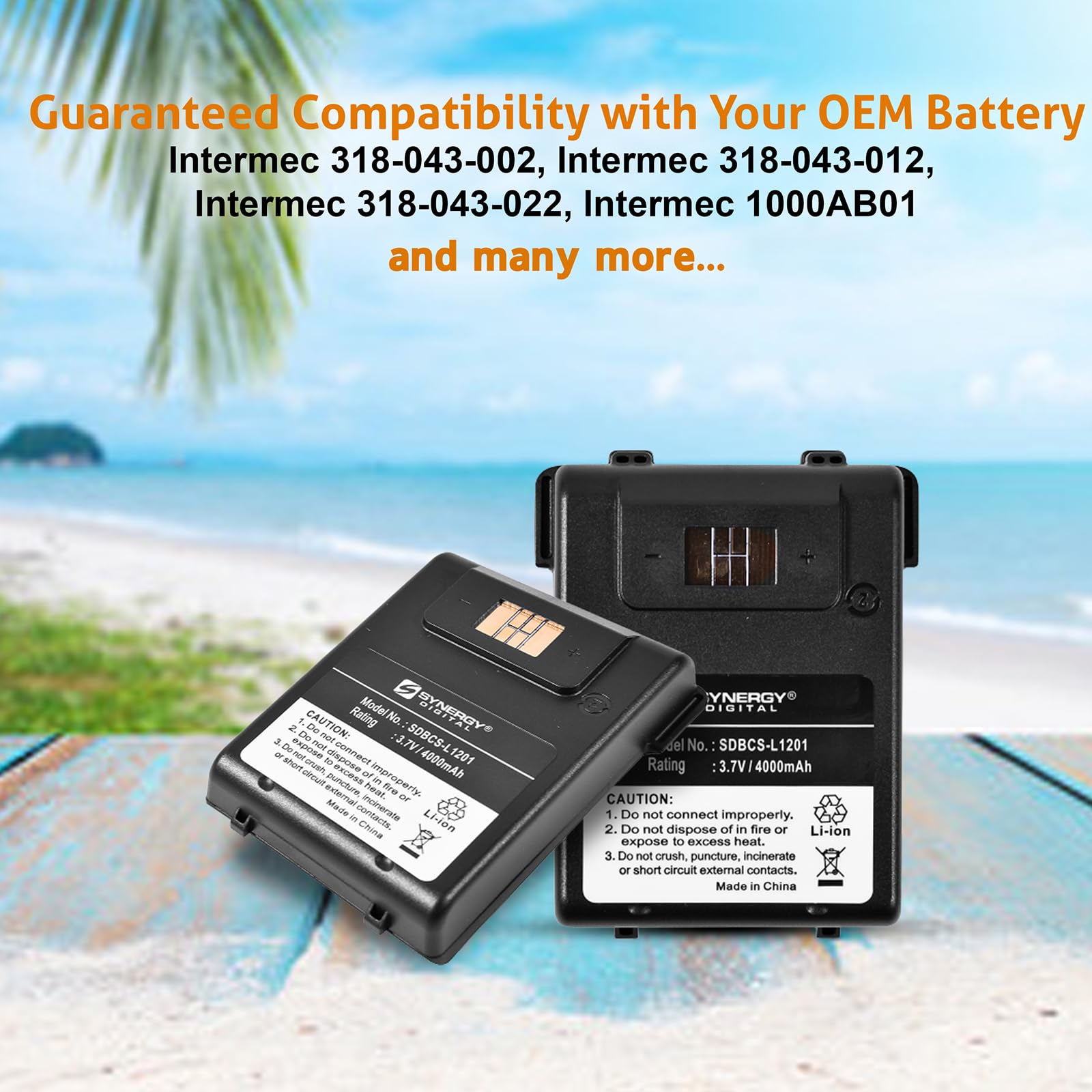 Synergy Digital Intermec 318-043-012 Replacement Battery Combo Pack - 4 x SDBCS-L1201 Batteries for Intermec CN3/CN3e/CN4/CN50 Scanners - Perfect for Warehouse, Retail & Logistics Scanning