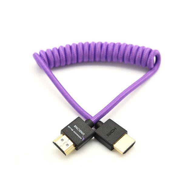 Kondor Blue Coiled HDMI Cable 12 to 24 Feet - High-Speed 4K HDMI Cord for Cameras, Monitors & Gaming - Durable Spring Coil Design for Studio & Streaming Setup