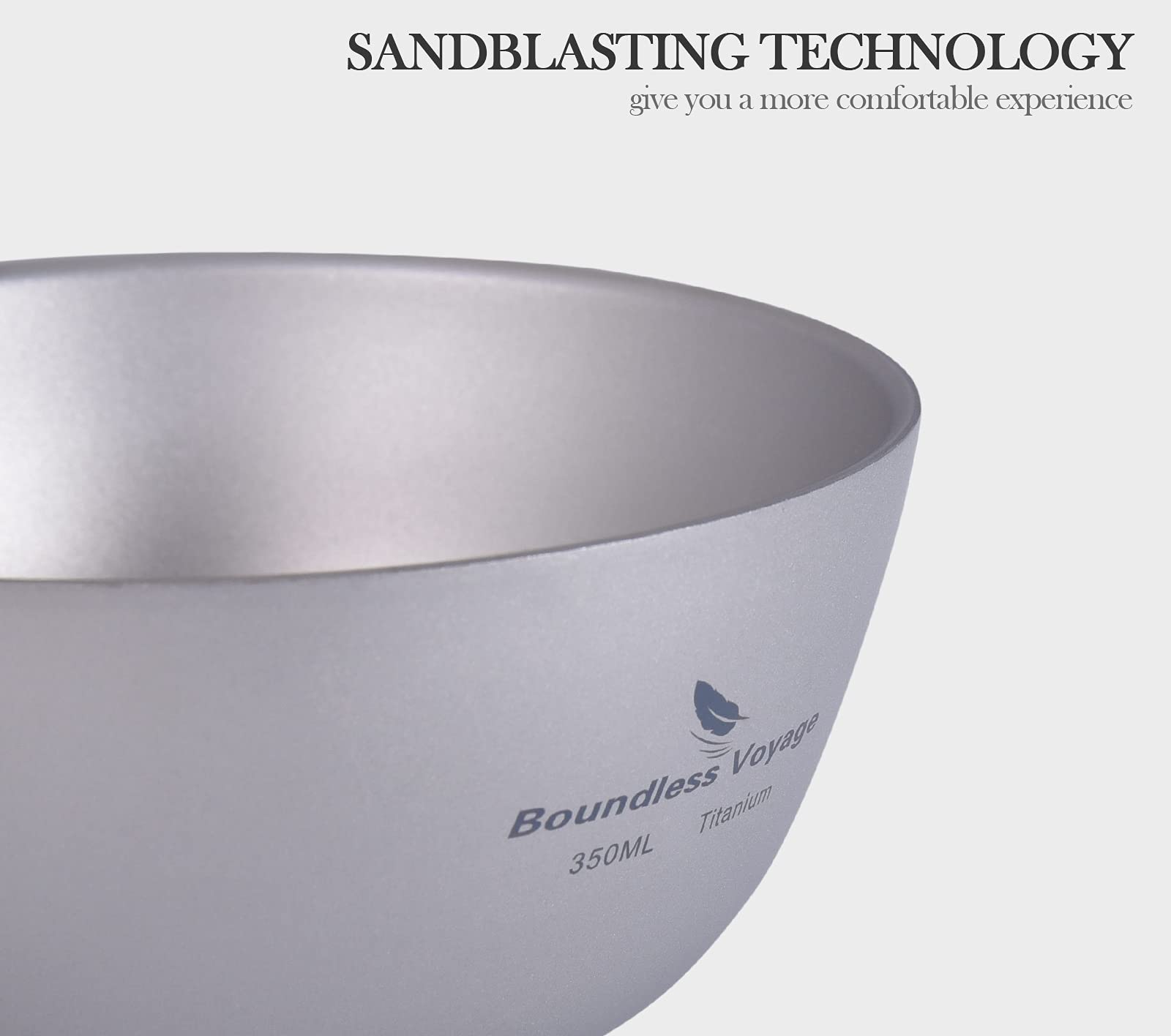 Boundless Voyage 350ML Titanium Double Wall Insulated Bowl - Ultralight Portable Camping Bowl for Hot & Cold Food - Durable Outdoor Tableware for Adults & Kids - Perfect for Hiking, Picnics, Travel & Daily Use (Ti1094T)