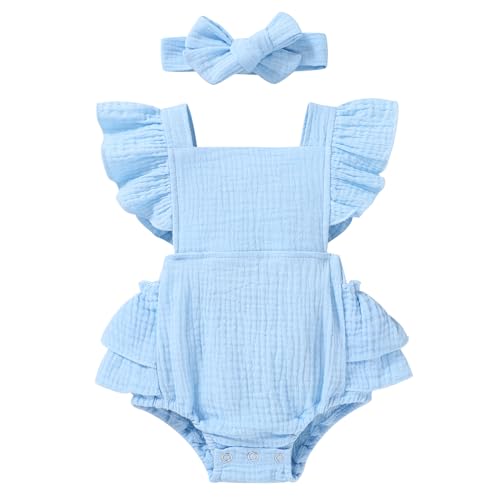 Ruffle Romper Blue