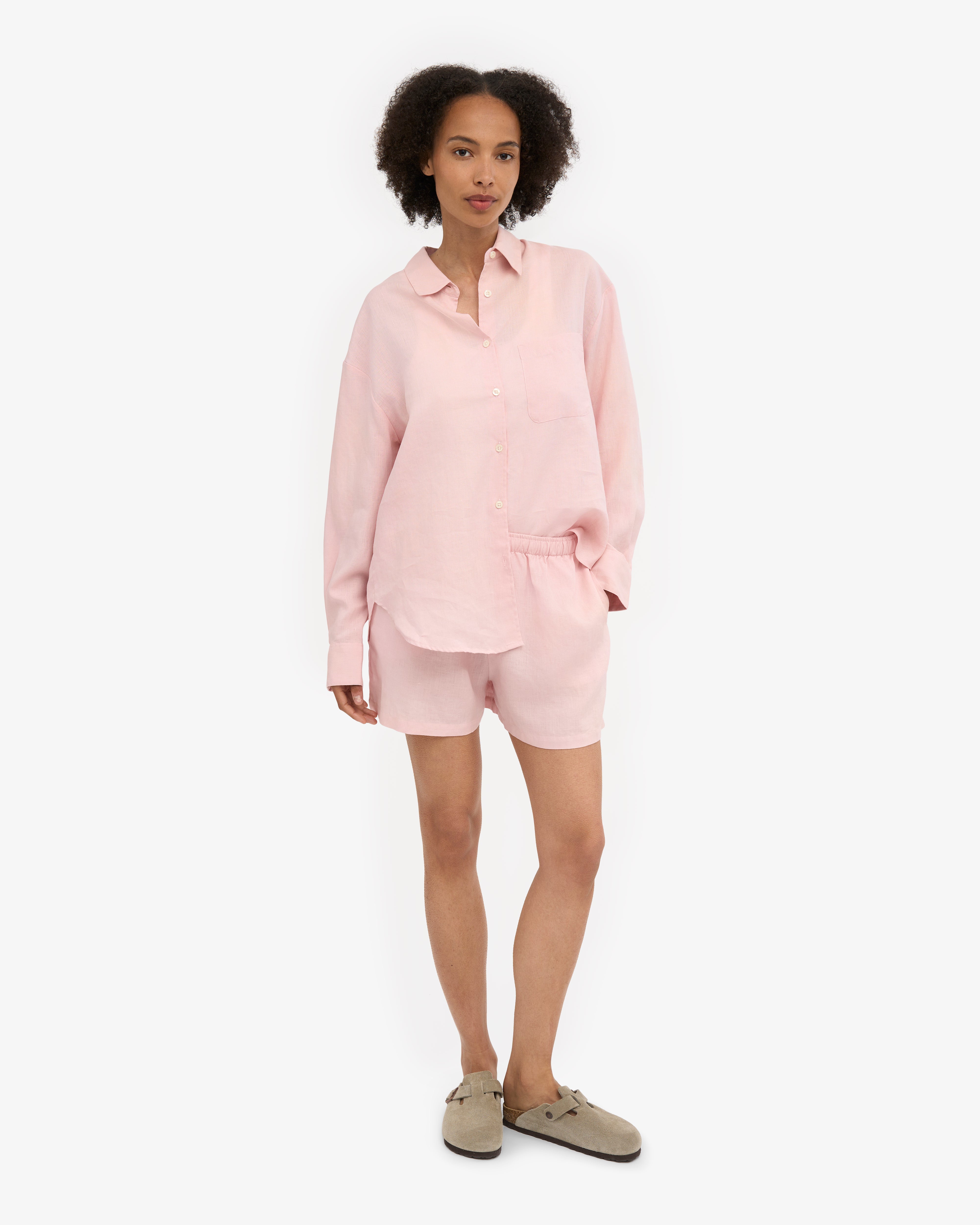 Linen Shorts for Women - Faded Pink - Comfortable & Breathable Summer Casual Shorts | Perfect for Beach, Travel & Everyday Wear