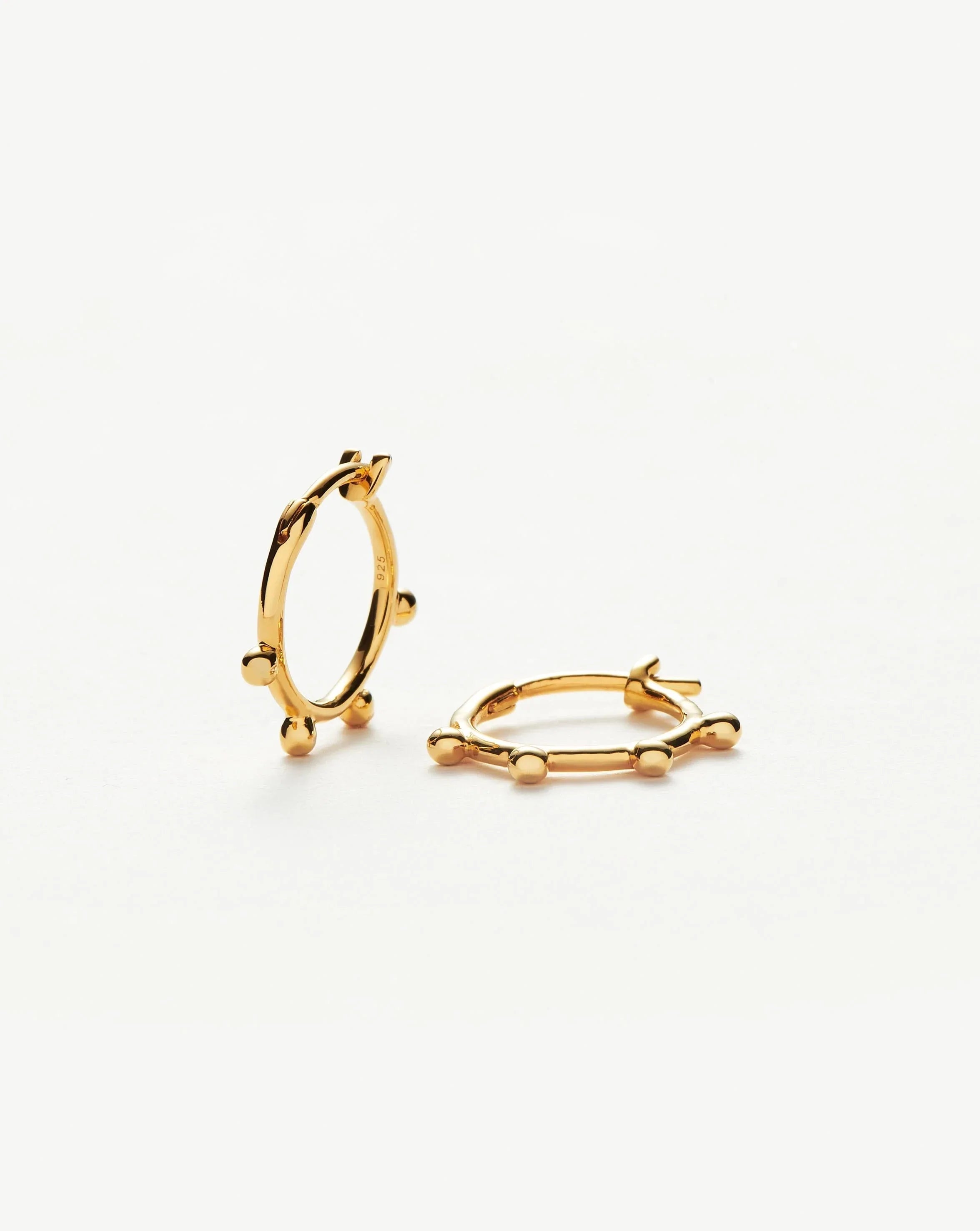Lucy Williams Orb Mini Hoop Earrings - 18K Gold Vermeil Earrings for Women | Elegant Everyday Jewelry for Work & Date Night
