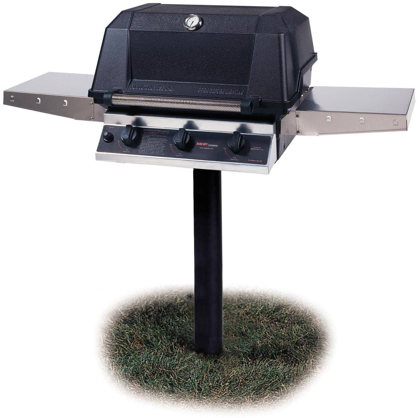 MHP WHRG4DD Hybrid Natural Gas Grill with SearMagic Grids - Built-In or In-Ground Post Installation - Perfect for Backyard BBQs, Outdoor Cooking & Patio Entertaining