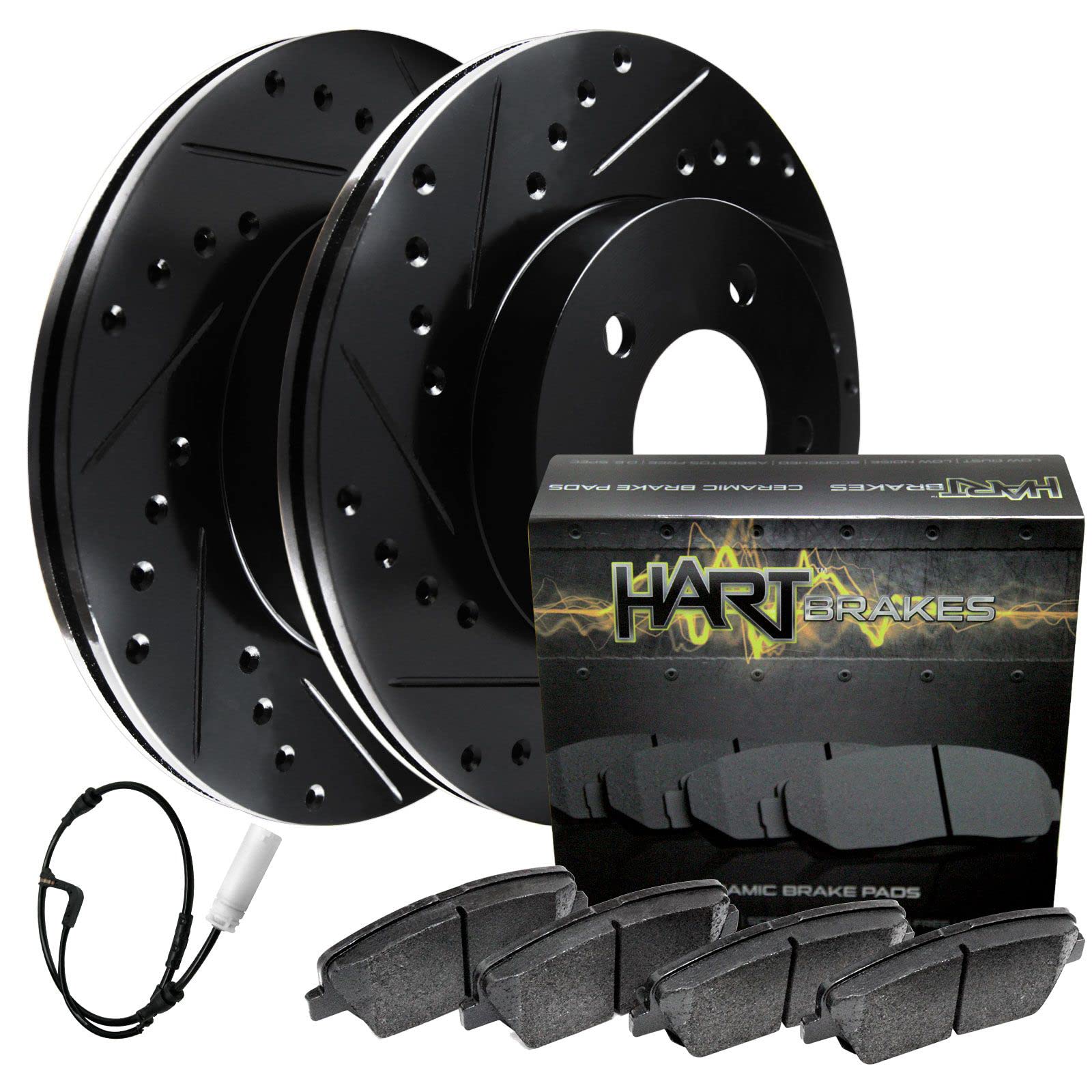 Hart Ceramic Rear Brake Pads and Rotors Kit for 1995-2000 Lexus LS400 - High Performance Braking System for Smooth Stops & Extended Durability | Perfect for City Driving, Highway Commuting & Daily Use