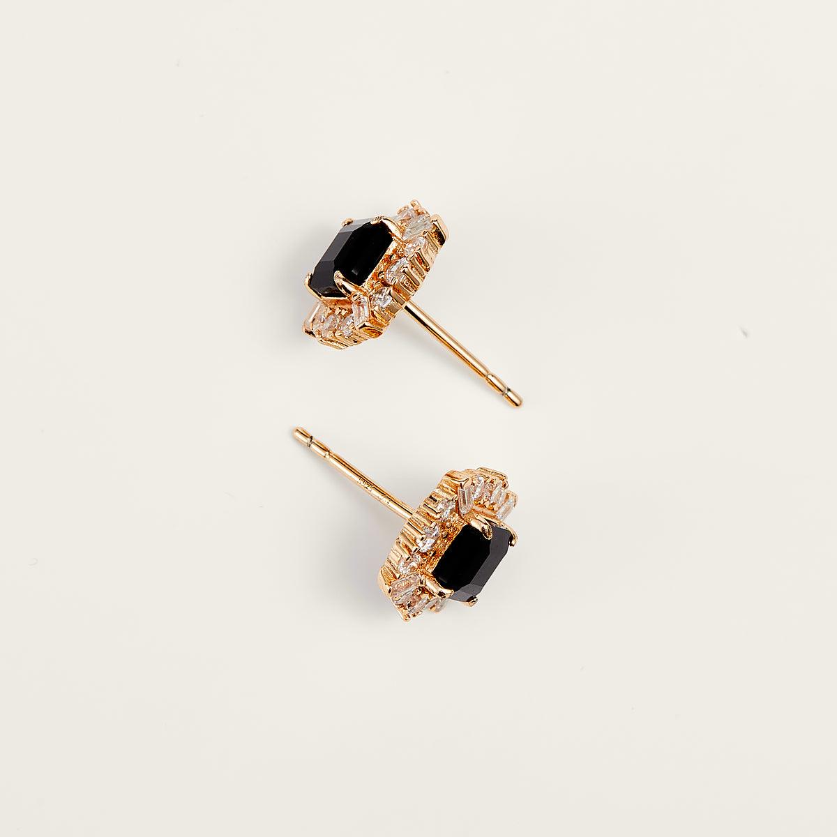 Elegant Black Agate Stud Earrings for Women - Minimalist Gemstone Jewelry Gift for Her - Perfect for Everyday Wear & Special Occasions