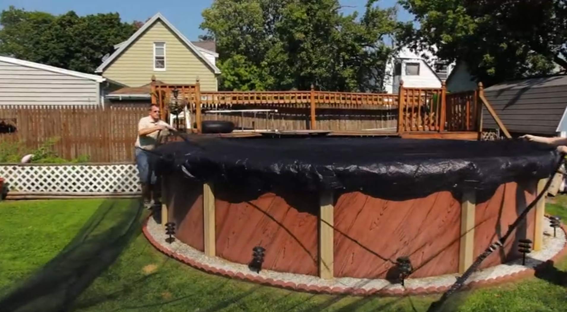 30-Foot Round Above Ground Pool Leaf Net Cover - Heavy Duty Debris Protection for Winter Pool Covers | Keeps Leaves, Twigs & Dirt Out | Perfect for Fall Season & Winter Storage