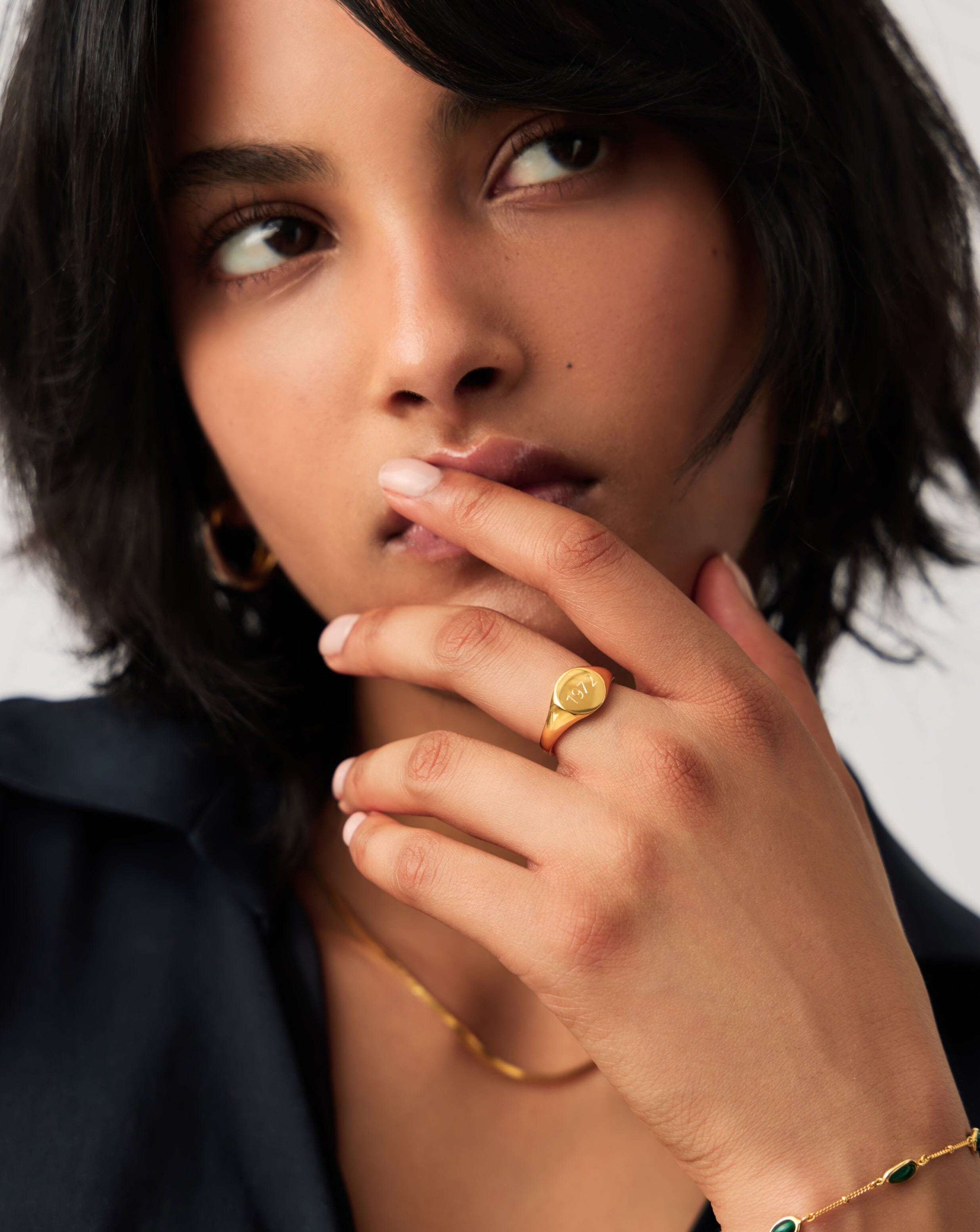 Personalized Engravable Round Signet Ring - 18k Gold Vermeil for Men & Women | Custom Initials, Monogram & Symbols | Perfect for Weddings, Anniversaries & Gifts