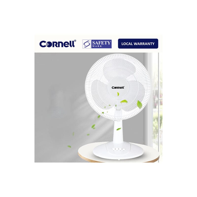 Cornell 12 Inch Table Fan - Quiet, Energy Efficient, 3 Speed Settings (CFNT122GY/CFNT122WHX) - Perfect for Home, Office, and Dorm Room Cooling