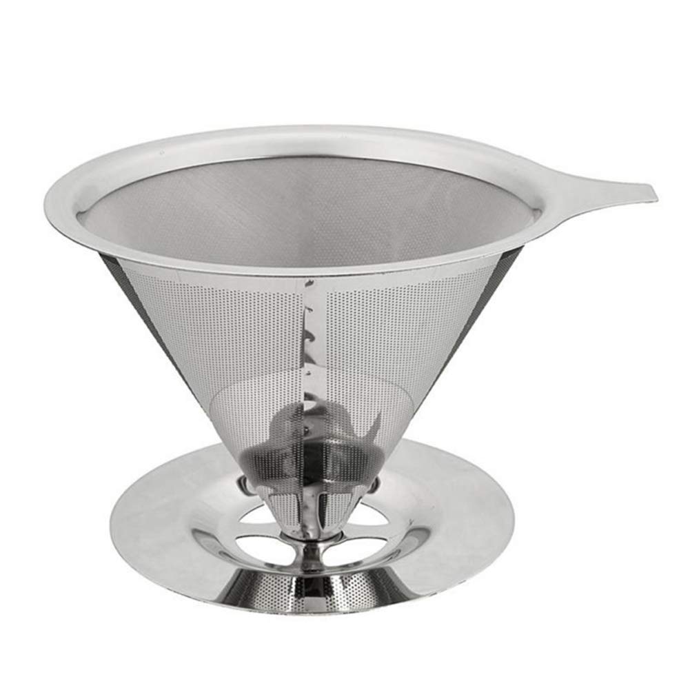 Premium Stainless Steel Double Layer Coffee Filter - Fine Mesh Pour Over Strainer for Coffee, Tea & Soy Milk | Perfect for Home Brewing, Camping & Office Use