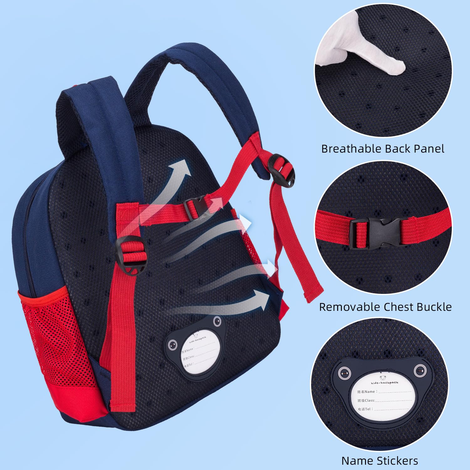 **3D Cute Zoo Little Kids Backpack for Boys & Girls - Waterproof Toddler Backpack for Preschool, School & Travel (Blue Car Design)**