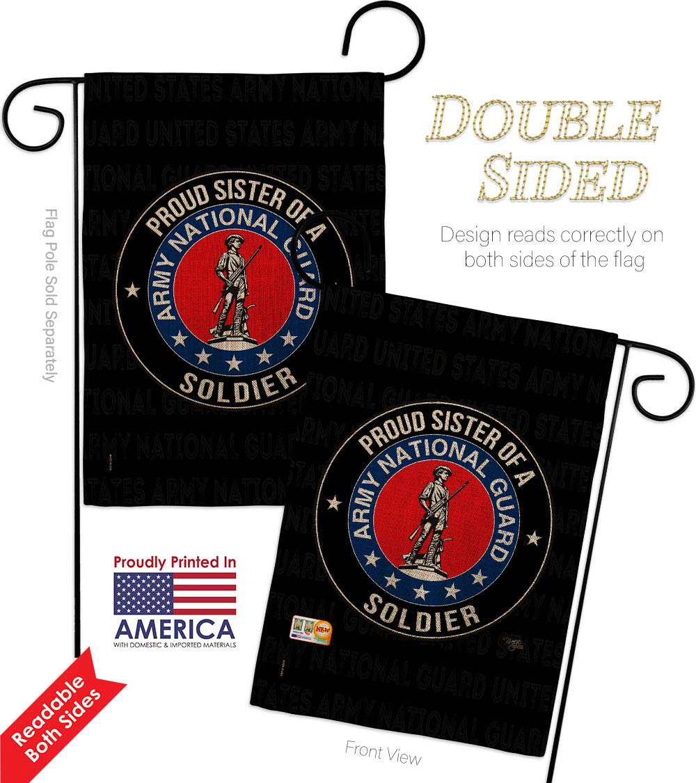 Double-Sided USA Made Army Garden Flag 28x40 Inch - Military Veteran Soldier Gift, Armed Forces National Guard ANG Burlap Yard Banner - Perfect for Patriotic Home Decor & Outdoor Memorial Displays