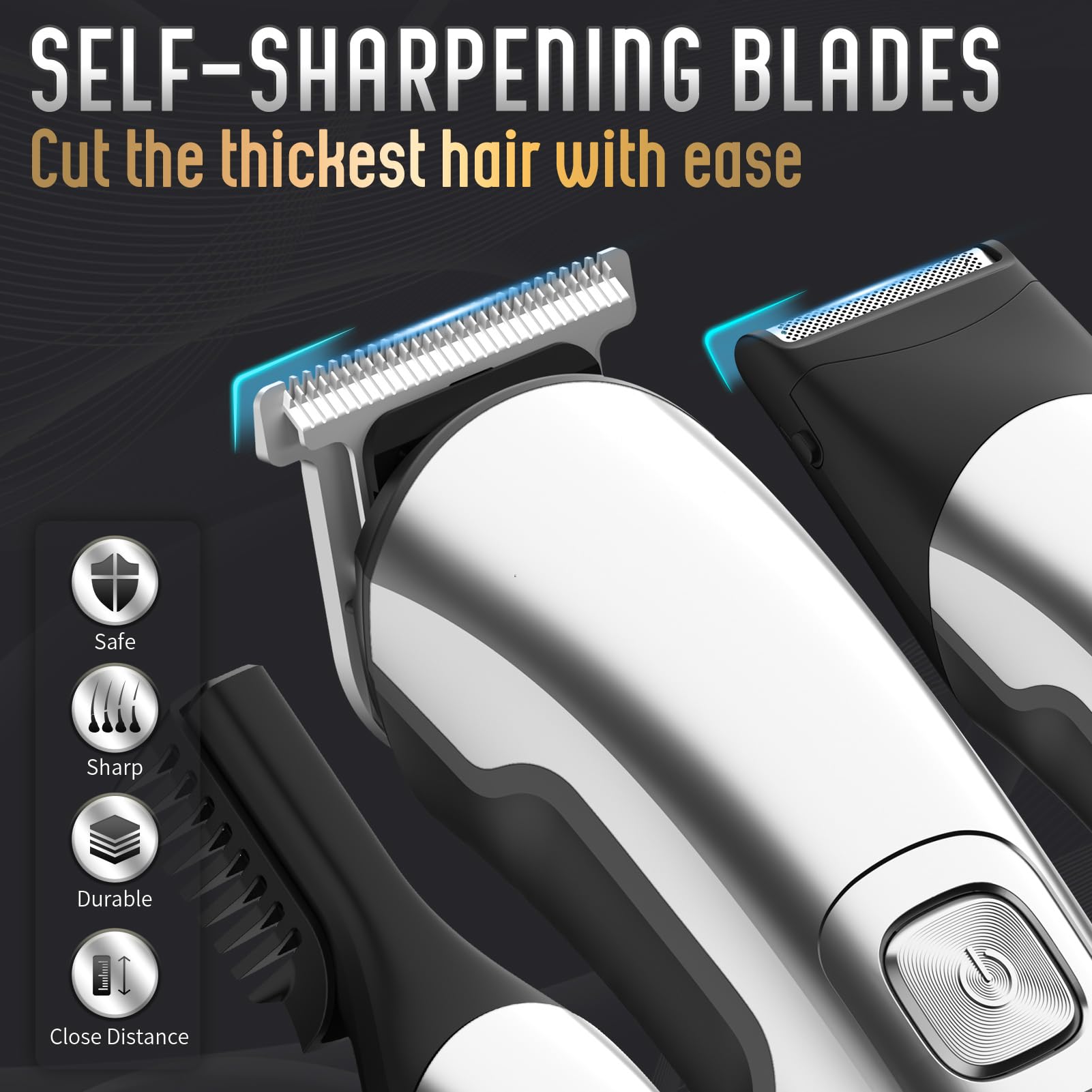 Ufree Professional Cordless Beard Trimmer for Men - Electric Razor & Nose Hair Trimmer Kit with Precision Hair Clippers - Perfect Grooming Gift Set for Men - Ideal for Home, Travel and Daily Shaving Routine