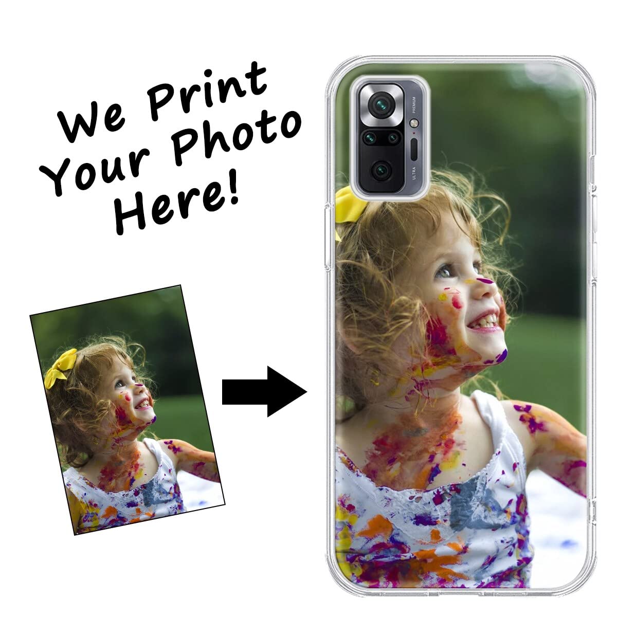 Customizable Transparent Phone Case for Xiaomi Redmi Note 10S 4G (6.43