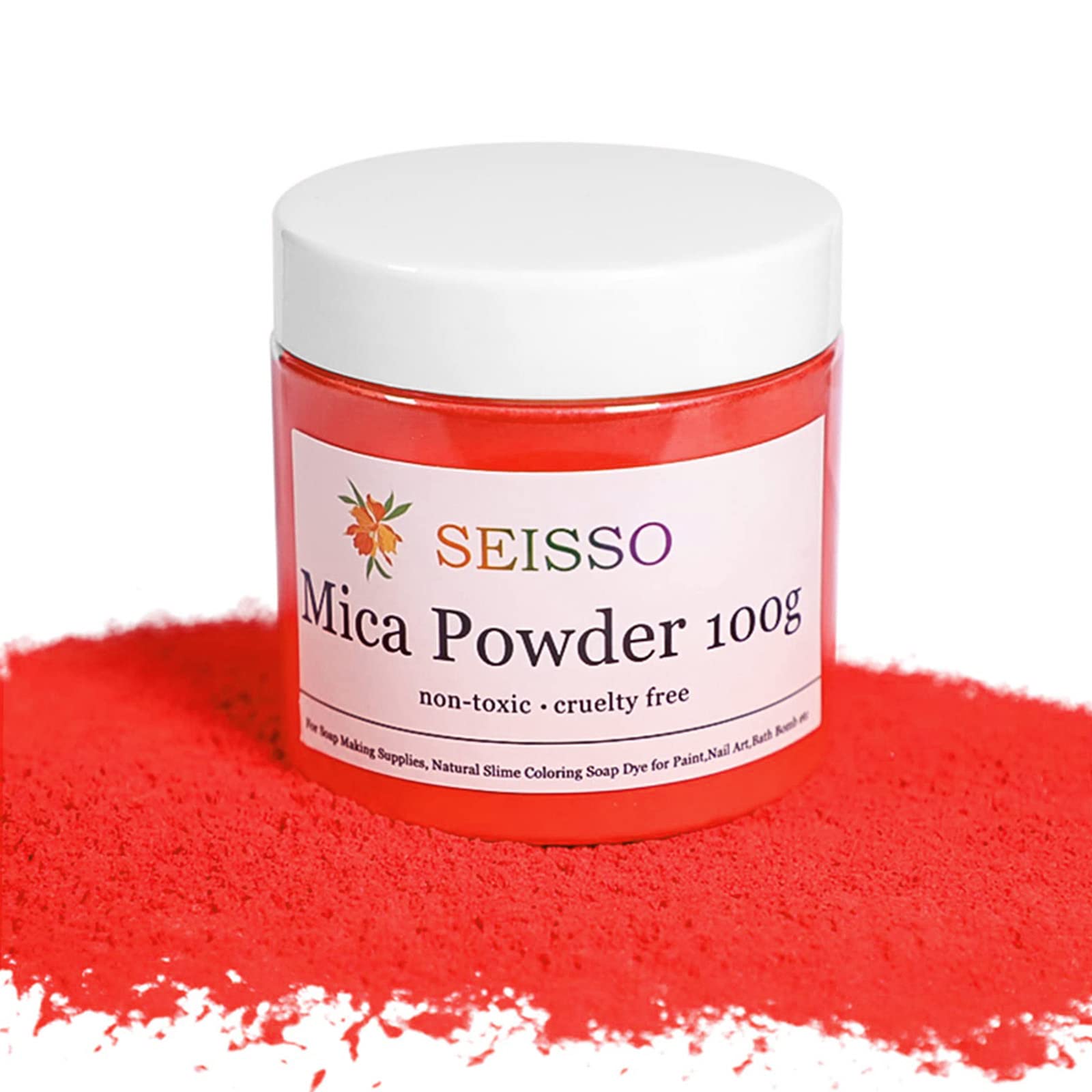Vibrant Red Mica Powder for Epoxy Resin & Crafts - 3.5oz/100g Non-Toxic Shimmer Pigment for Soap Making, Candles, Bath Bombs, Slime, Nail Art & Cosmetics | Perfect for DIY Projects, Home Decor & Creative Gift Making
