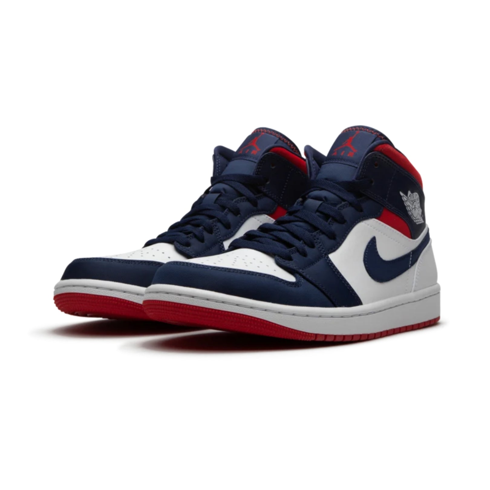Air Jordan 1 Mid SE Sneakers - Navy, White & Red Colorway - Men's Basketball Shoes for Casual Wear & Street Style