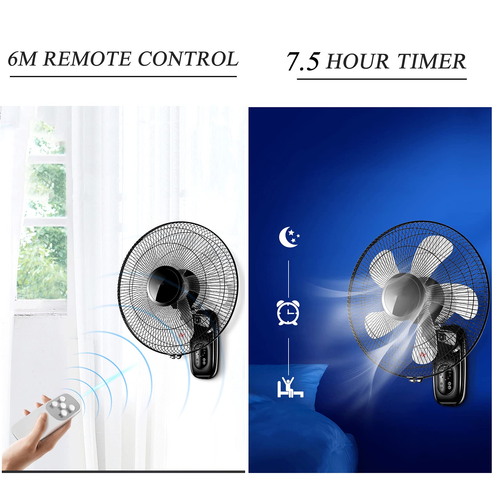 17 Inch Wall Mount Fan with 3 Speed Settings & 5 Blades - Quiet Oscillating Cooling Fan for Home, Office, and Commercial Use (Style 1) - Perfect for Bedrooms, Kitchens, Warehouses, and Workspaces