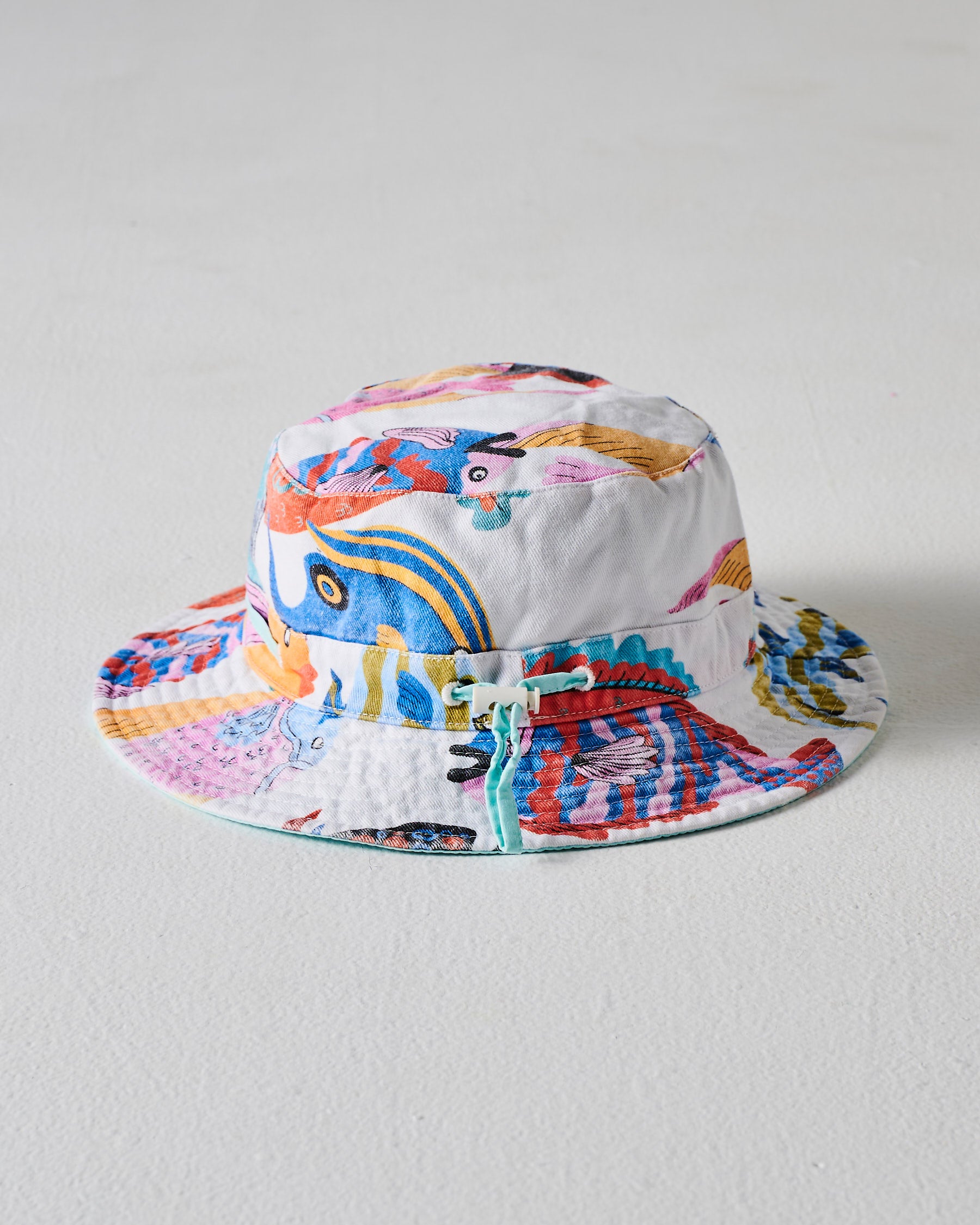 Stylish Fishy Business Beach Hat for Women & Men - UPF 50+ Sun Protection, Wide Brim, Adjustable Chin Strap - Perfect for Beach, Pool, Outdoor Activities & Summer Vacations