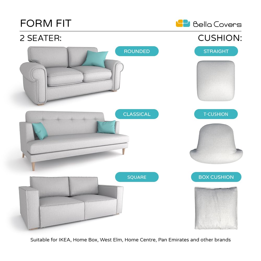 PAULATO BY GA.I.CO. Oversized Loveseat Slipcover - Stretch Sofa Protector for Couches & Chairs - 1-Piece Washable Microfiber Cover in Ash - Perfect for Pets, Kids & Home Decor Protection
