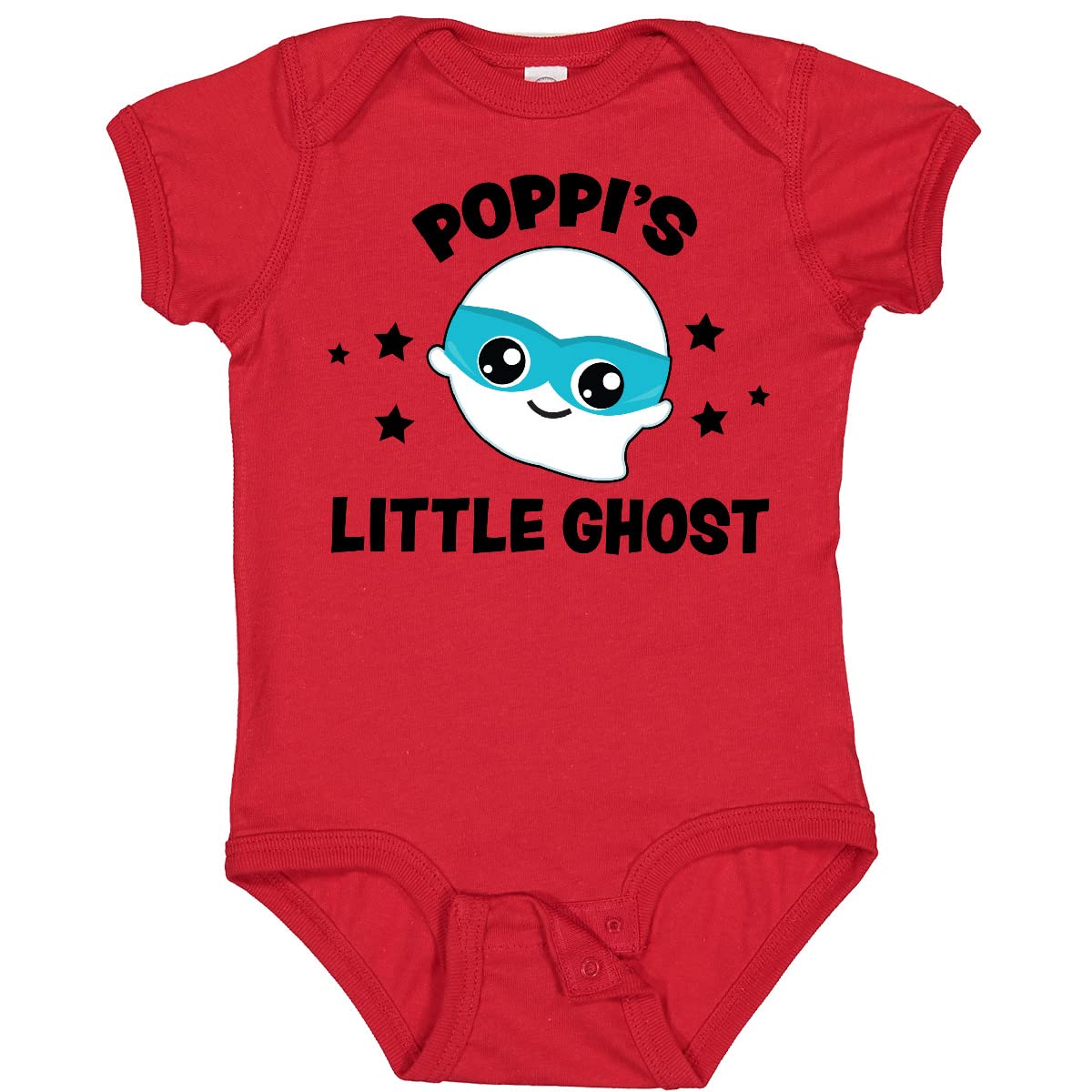 Inktastic Cute Poppi's Little Ghost with Stars Baby Bodysuit - Soft Cotton Infant Onesie for Halloween, Birthday & Everyday Wear - Adorable Unisex Baby Outfit for Boys & Girls