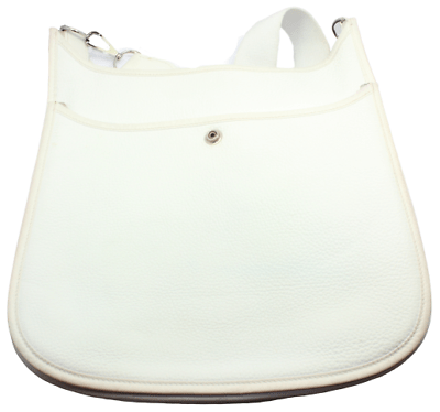 Authentic Hermes Evelyne PM Handbag in Parchment White Clemence Leather - Luxury Shoulder Bag for Women, Perfect for Work, Travel & Everyday Use