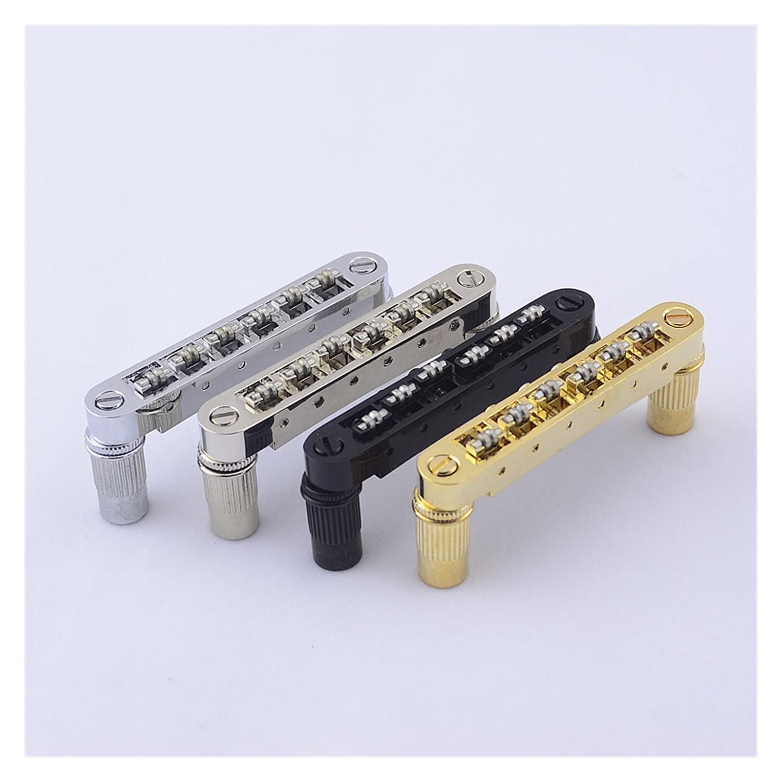 High-Quality Electric Guitar Bridge Saddle Set - Roller Saddle Tune-O-Matic Bridge & Tailpiece for Electric Guitars (Gold) - Perfect for Guitar Upgrades, Repairs & Professional Performances